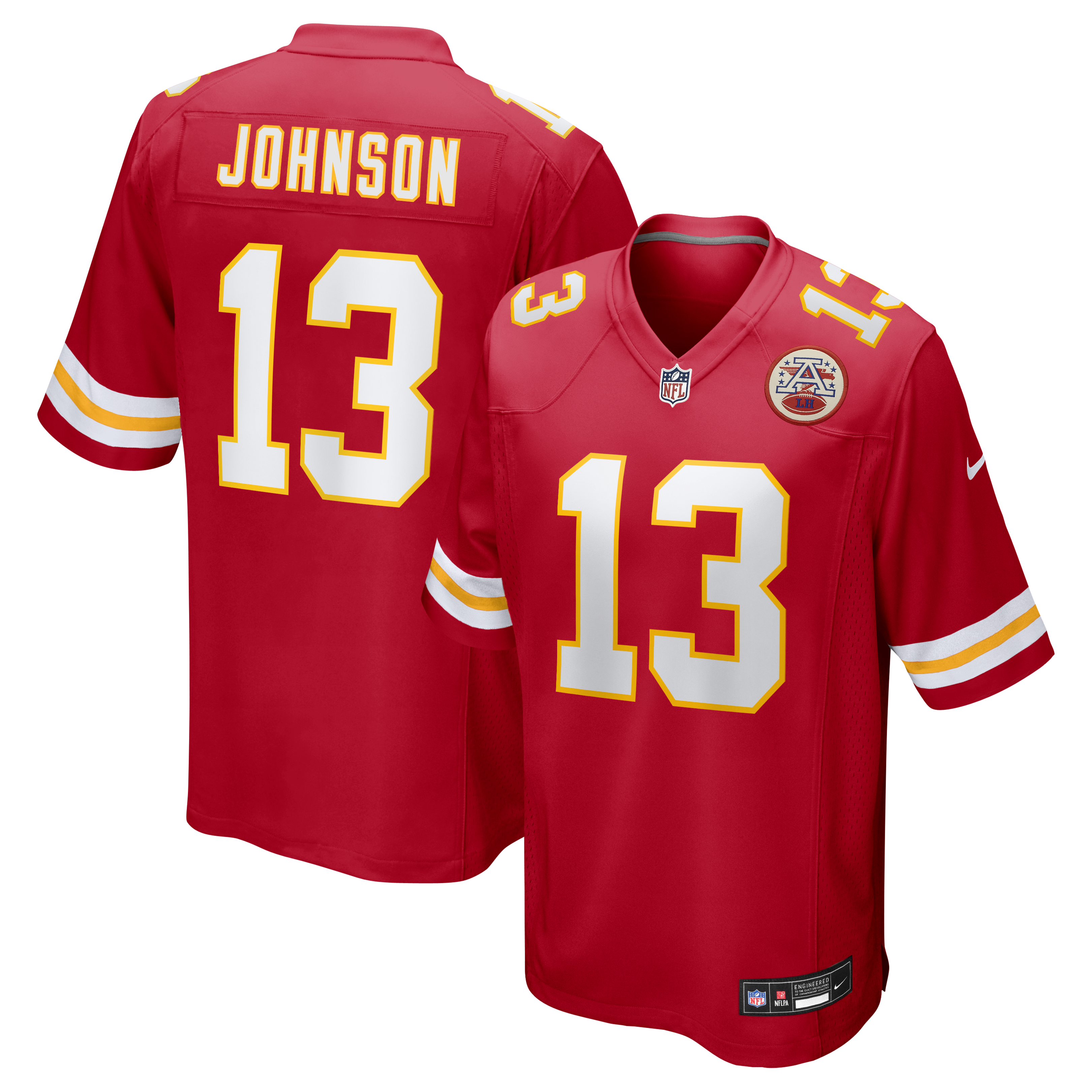 Nazeeh Johnson Kansas City Chiefs Game Player Jersey - Red | Stitched Football Jersey TJS0236