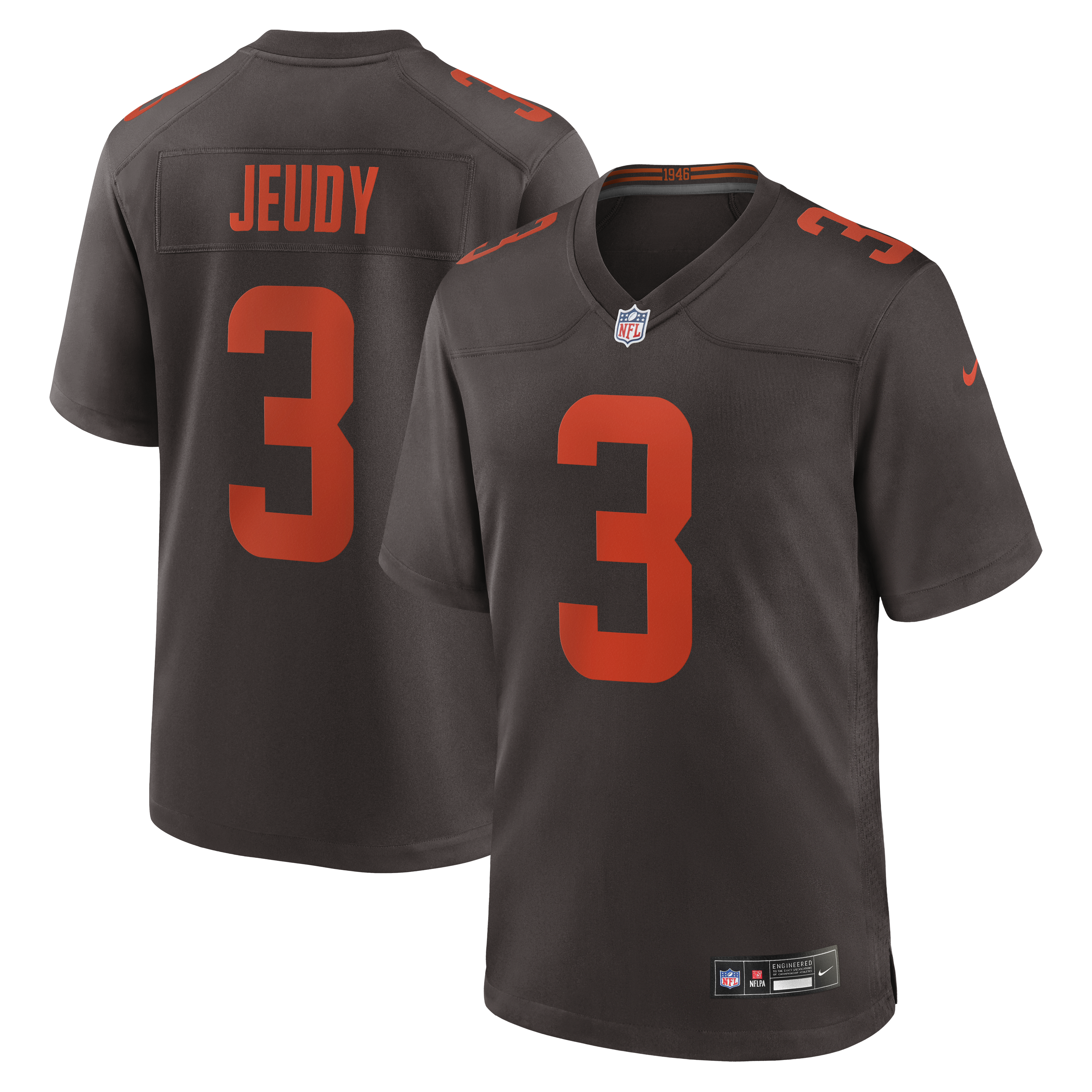 Jerry Jeudy Cleveland Browns Alpha Dawg Game Jersey - Brown | Stitched Football Jersey TJS0147