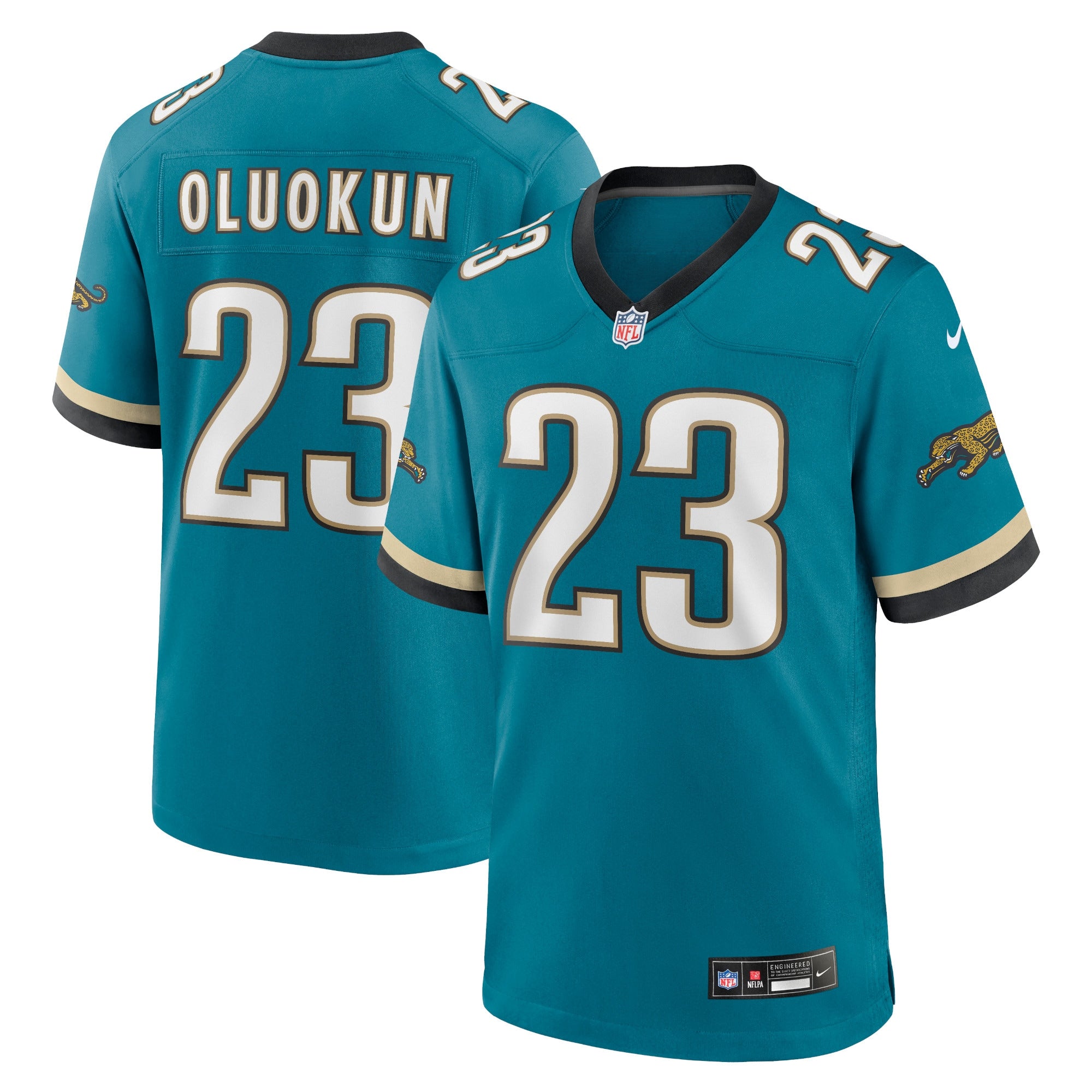 Foye Oluokun Jacksonville Jaguars Prowler Throwback Player Game Jersey - Teal | Stitched Football Jersey TJS0362