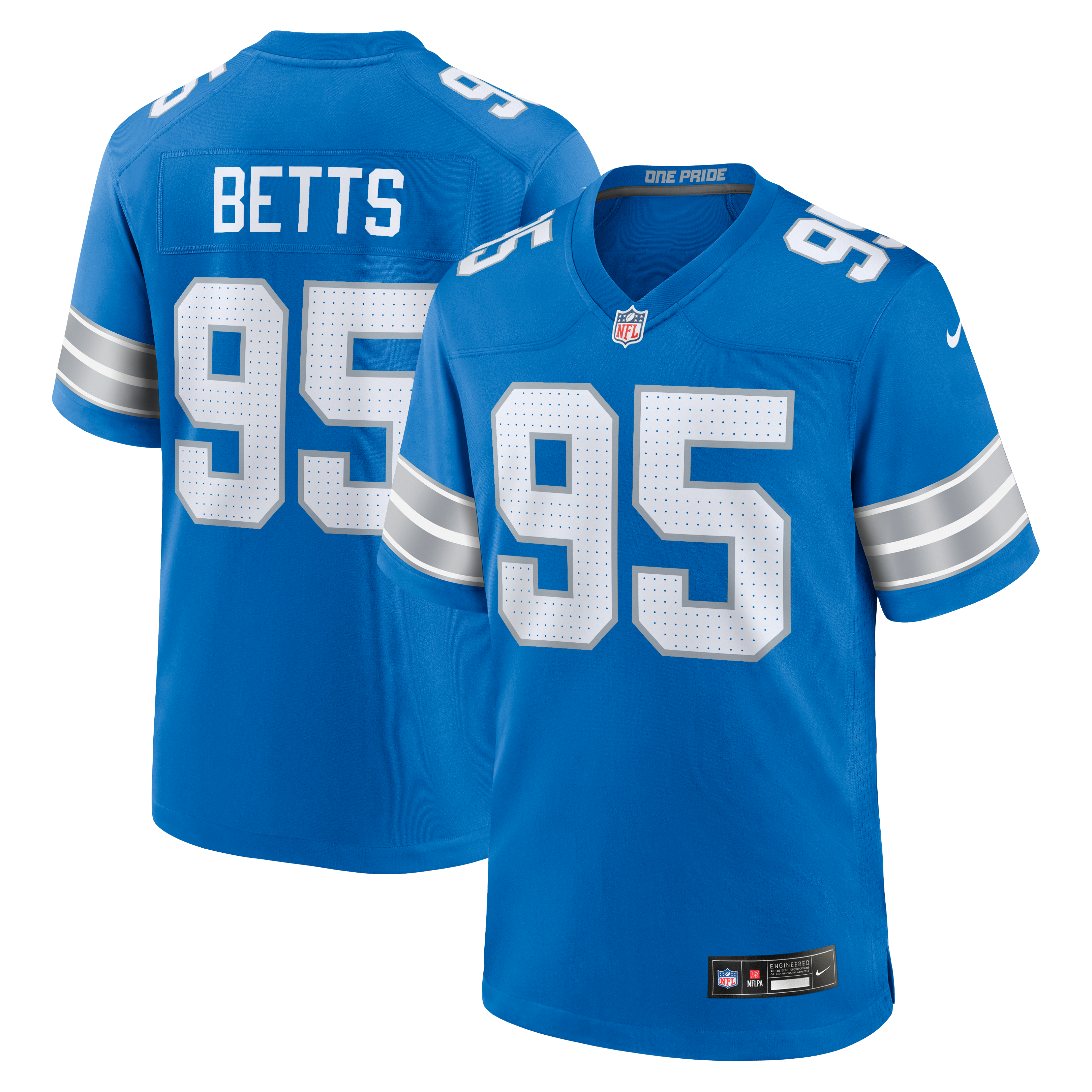 Mathieu Betts Detroit Lions Game Jersey - Blue | Stitched Football Jersey TJS0569
