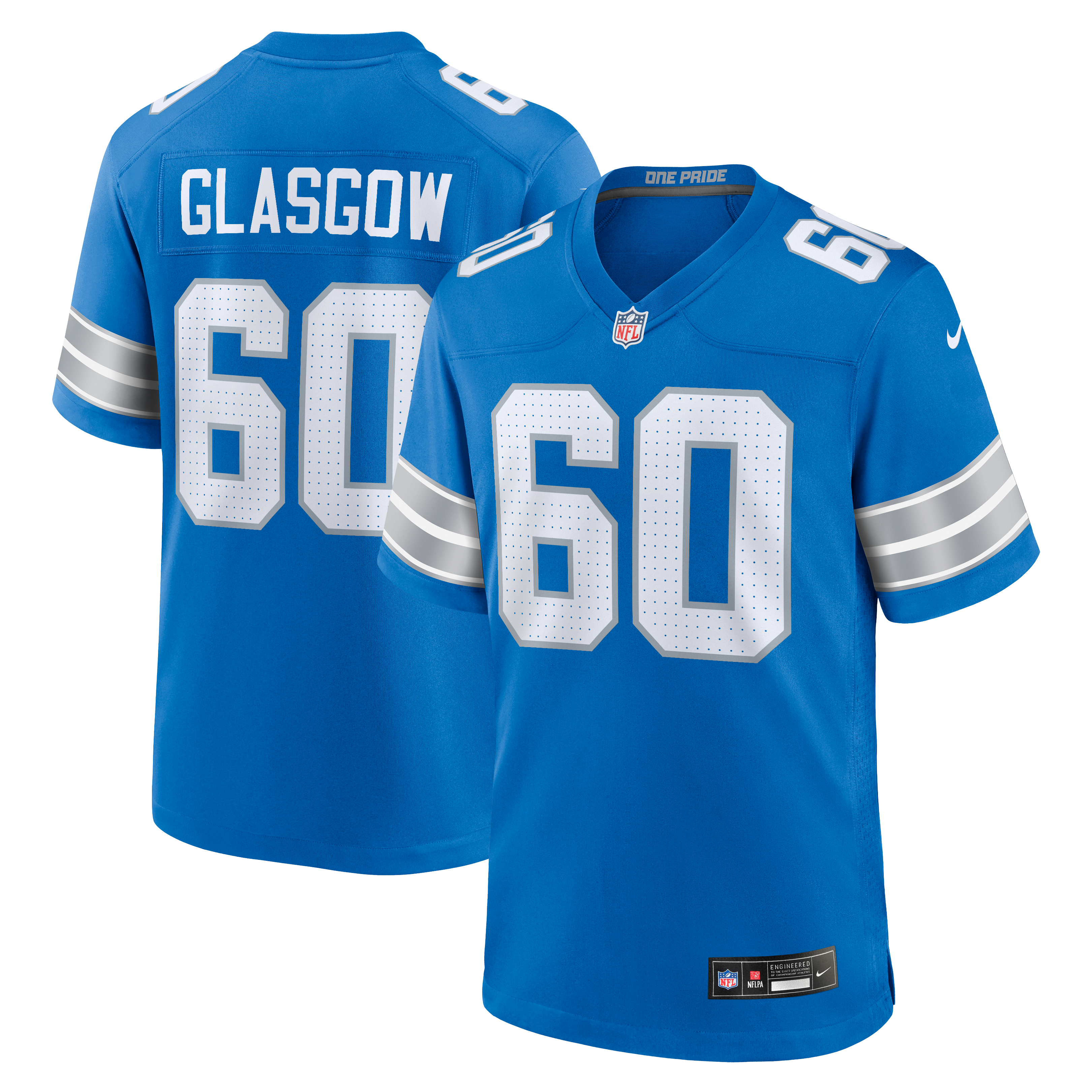 Graham Glasgow Detroit Lions Team Game Jersey - Blue | Stitched Football Jersey TJS0522