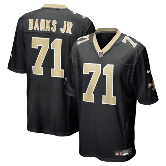 Kelvin Banks Jr. New Orleans Saints Game Player Jersey - Black | Stitched Football Jersey TJS0417