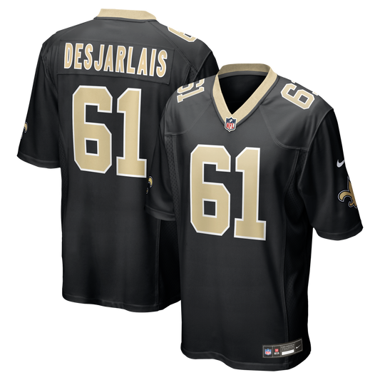 Drew Desjarlais New Orleans Saints Game Player Jersey - Black | Stitched Football Jersey TJS0384