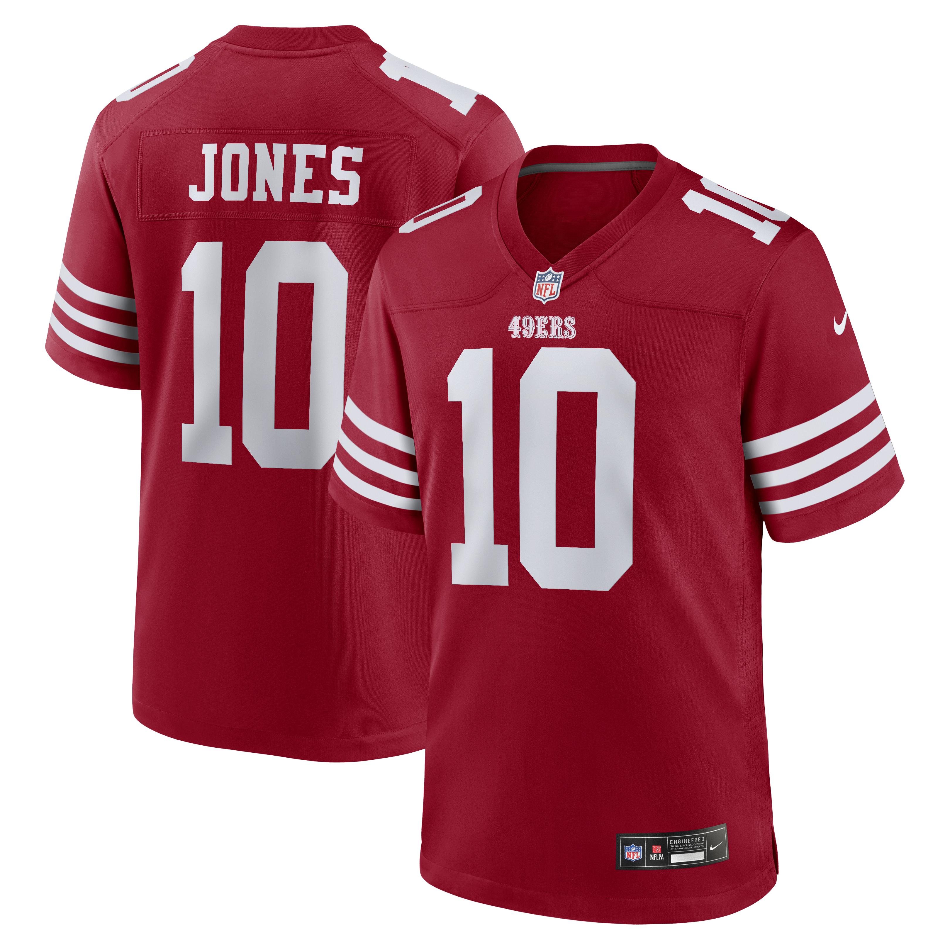 Mac Jones San Francisco 49ers Team Game Jersey - Scarlet | Stitched Football Jersey TJS0452