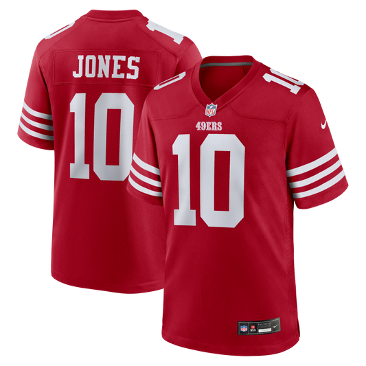 Mac Jones San Francisco 49ers Team Game Jersey - Scarlet | Stitched Football Jersey TJS0452
