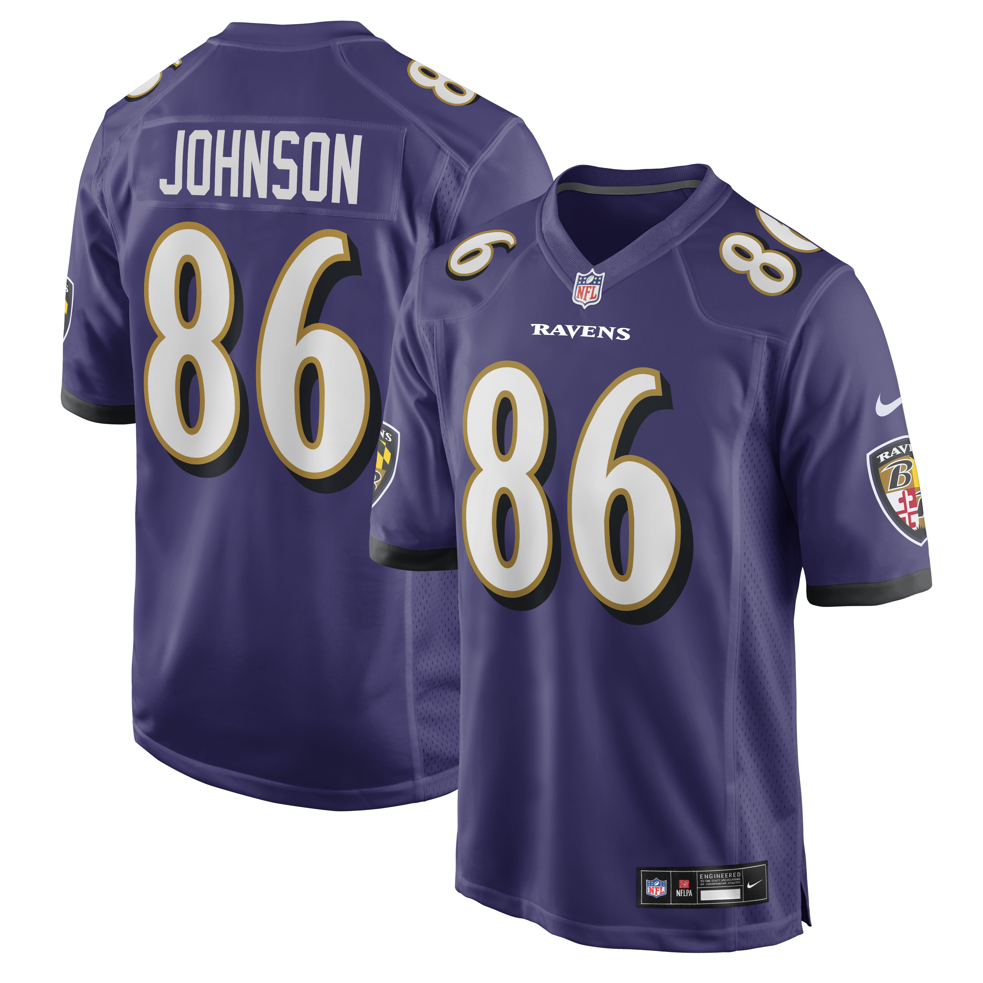 Cornelius Johnson Baltimore Ravens Team Game Jersey - Purple | Stitched Football Jersey TJS0410