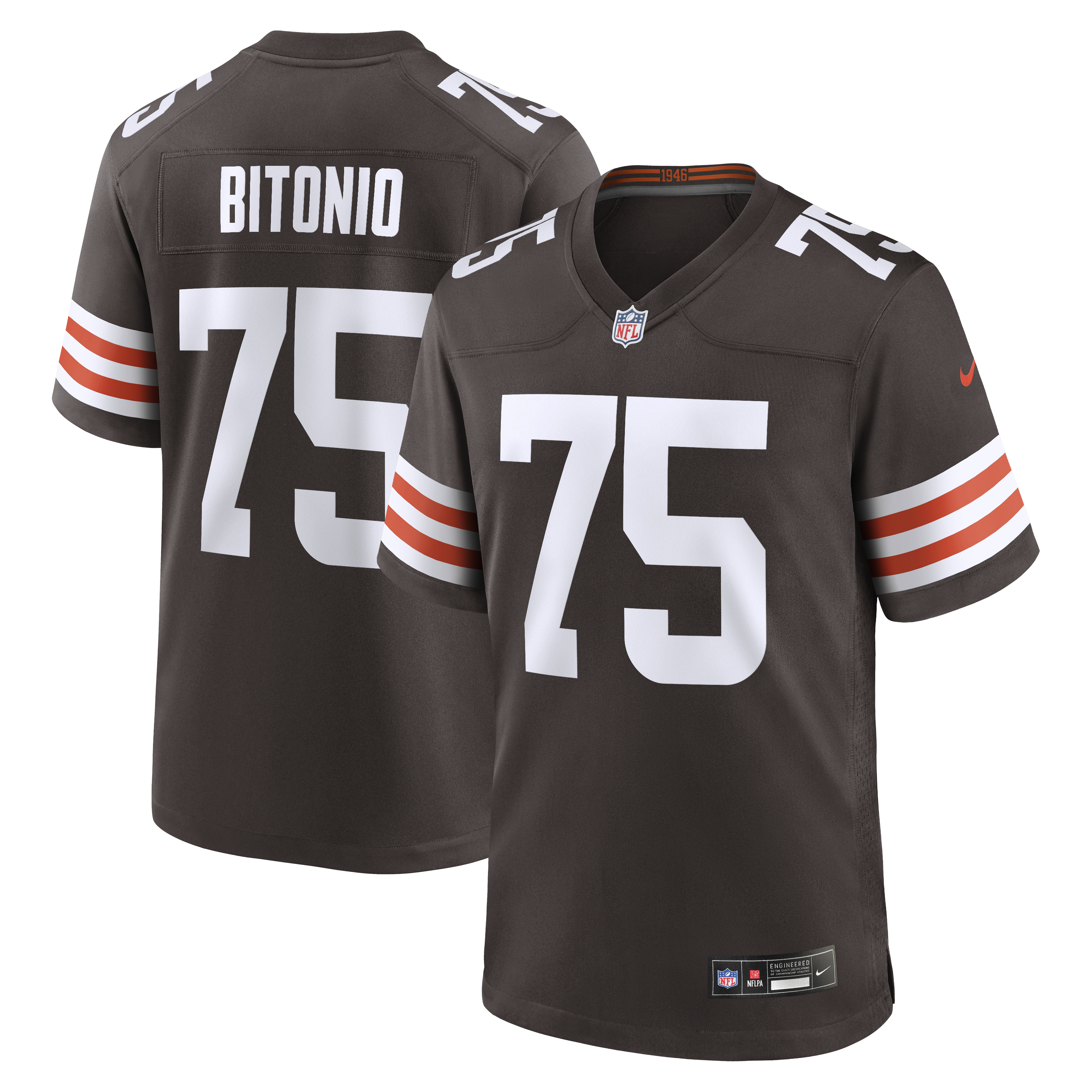 Joel Bitonio Cleveland Browns Game Jersey - Brown | Stitched Football Jersey TJS0322