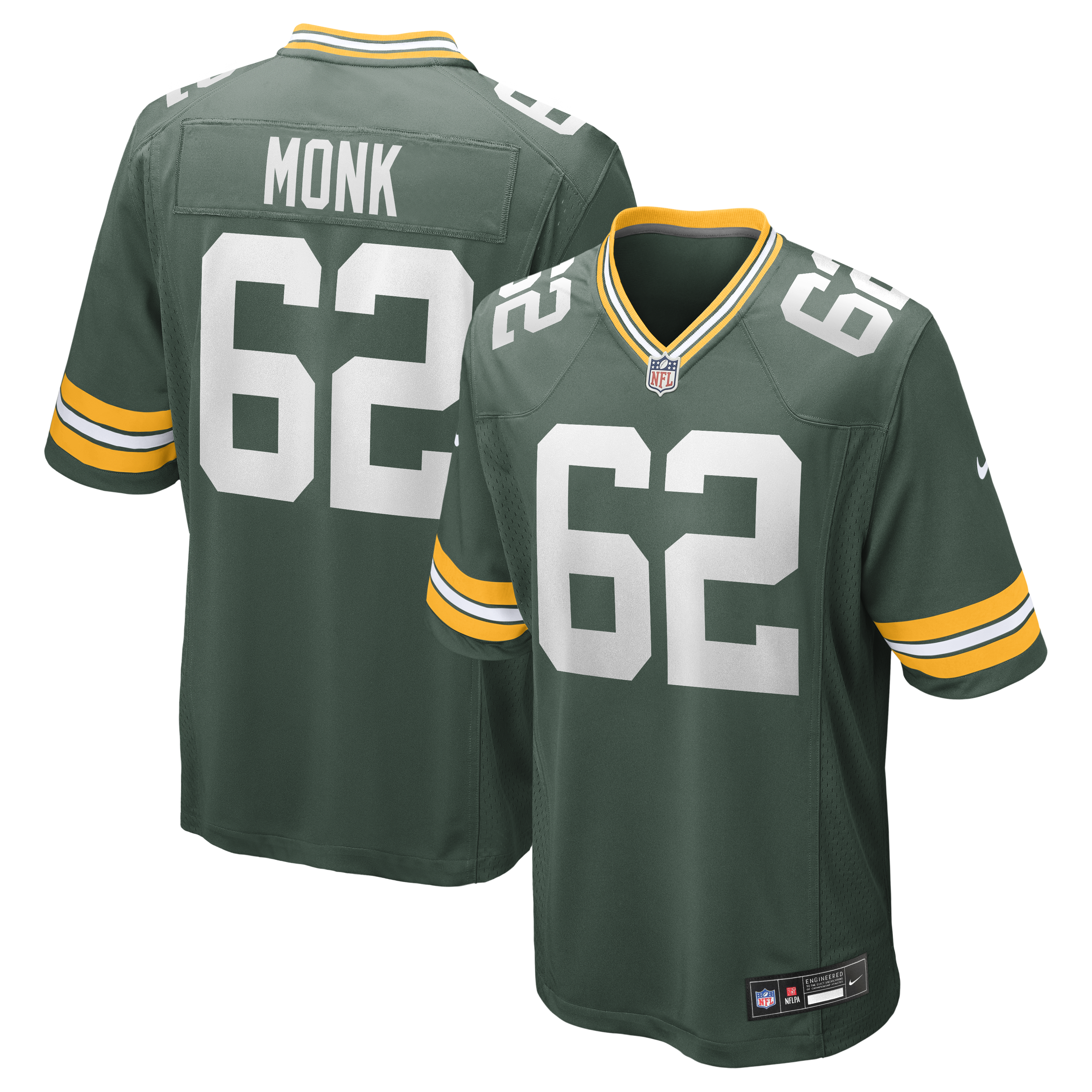 Jacob Monk Green Bay Packers Game Jersey - Green | Stitched Football Jersey TJS0543