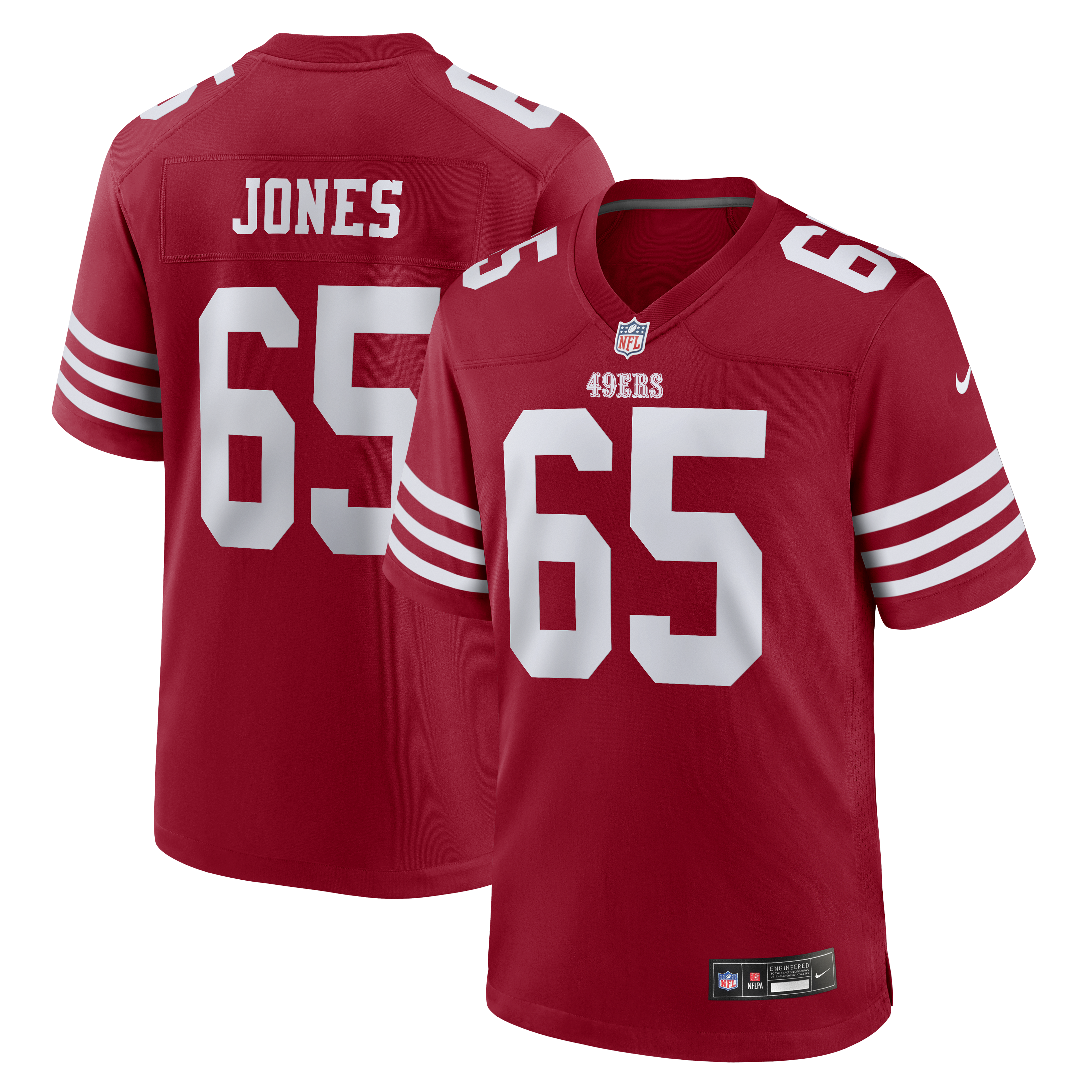 Robert Jones San Francisco 49ers Team Game Jersey - Scarlet | Stitched Football Jersey TJS0311