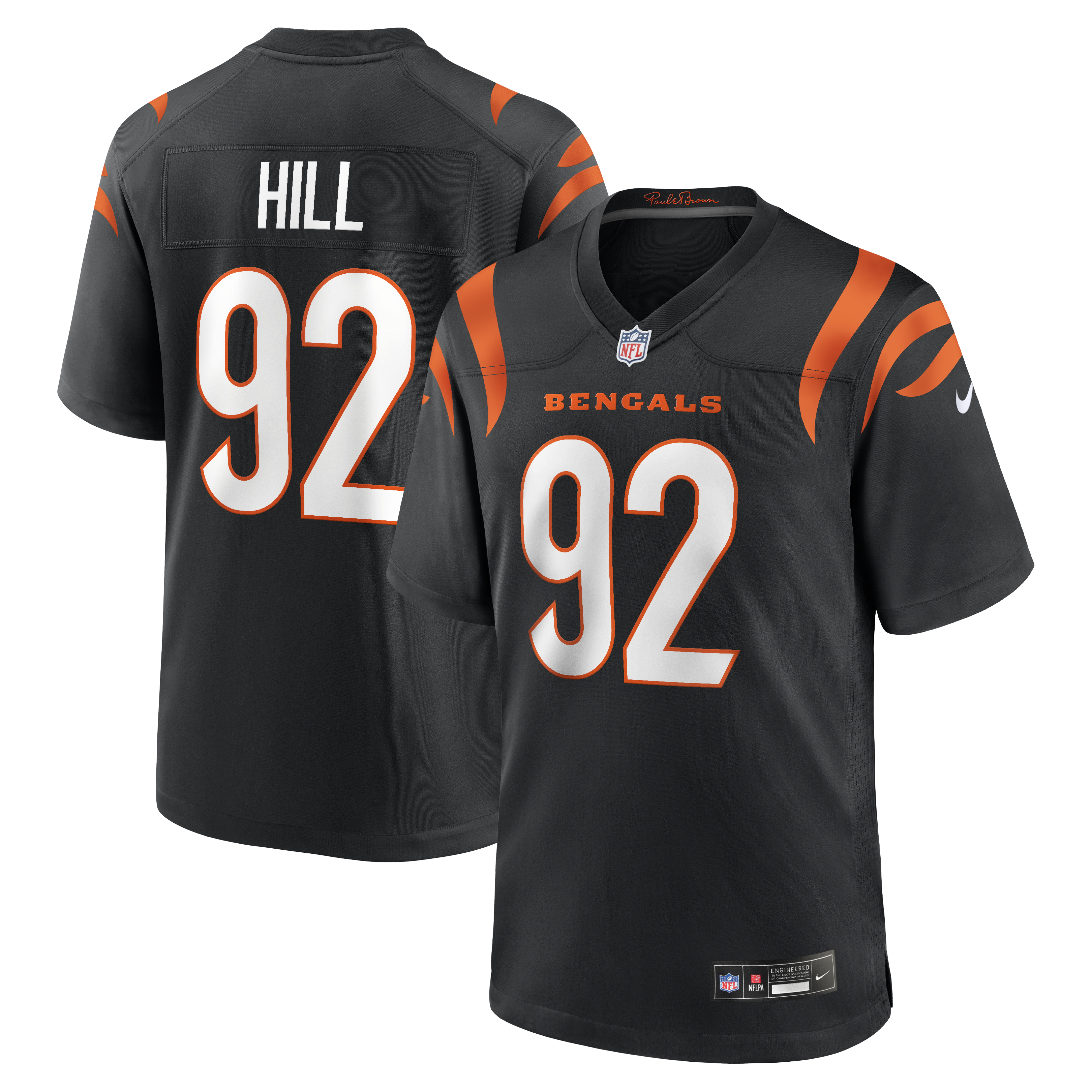 B.J. Hill Cincinnati Bengals Game Jersey - Black | Stitched Football Jersey TJS0402