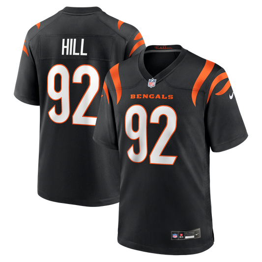 B.J. Hill Cincinnati Bengals Game Jersey - Black | Stitched Football Jersey TJS0402