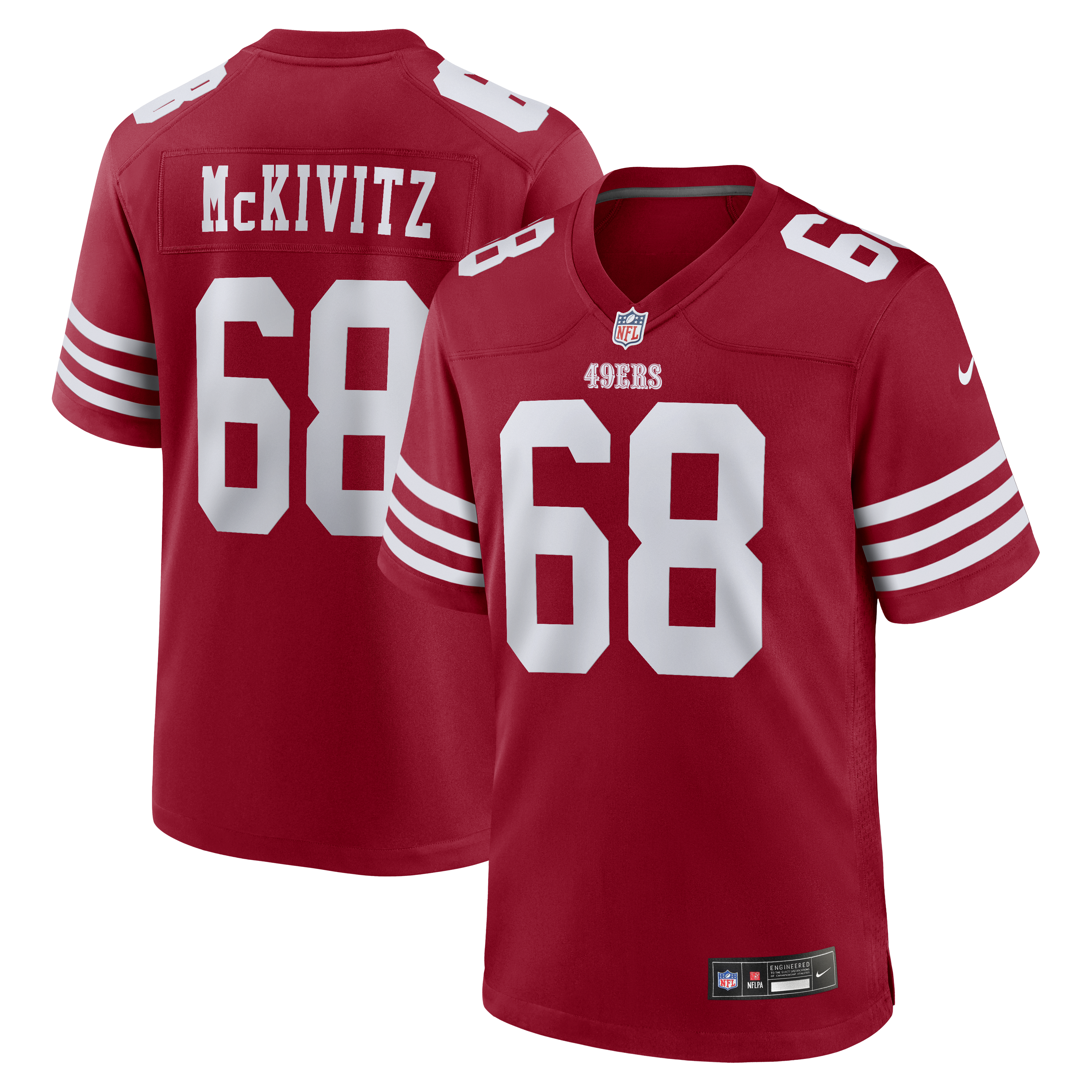 Colton McKivitz San Francisco 49ers Game Jersey - Scarlet | Stitched Football Jersey TJS0593