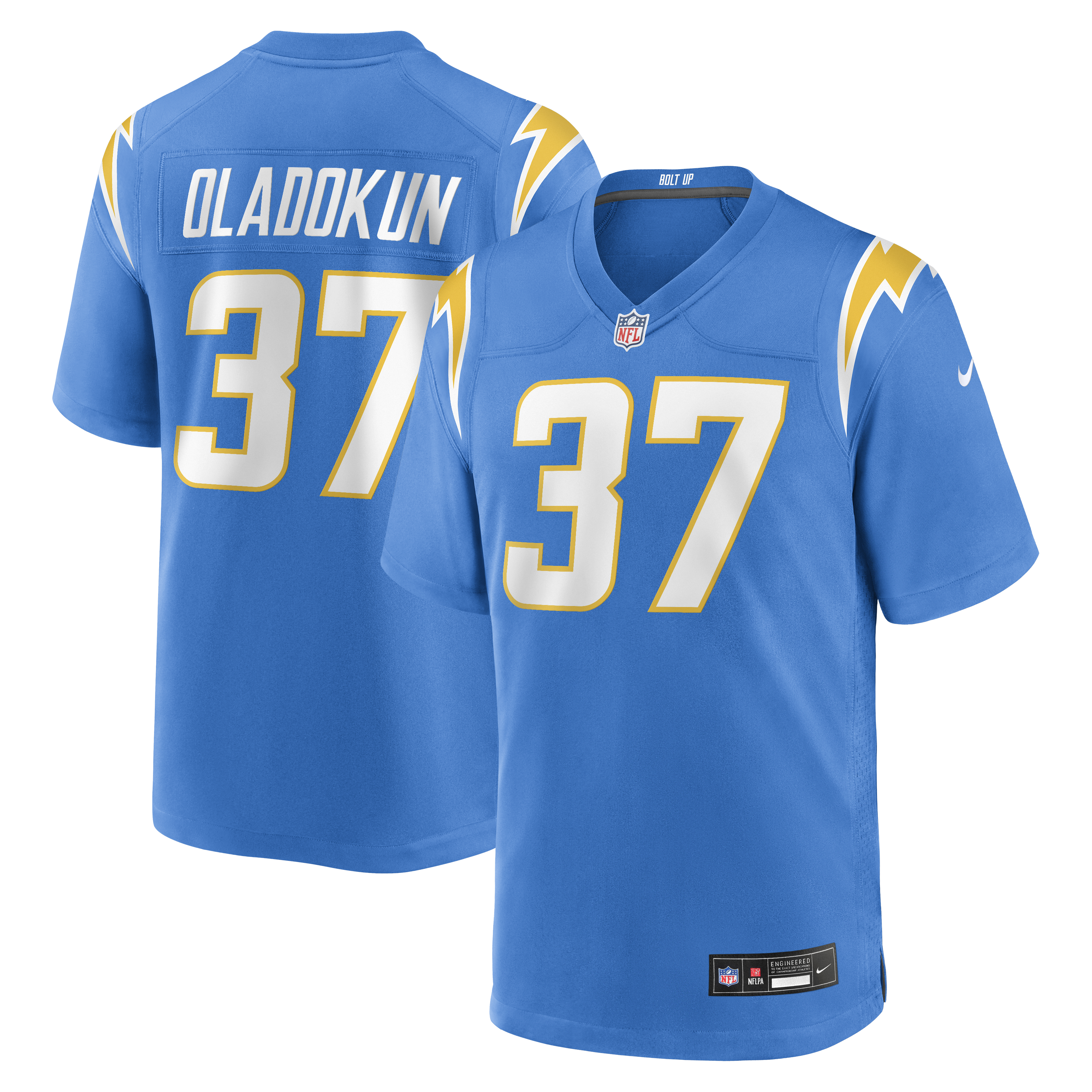 Jordan Oladokun Los Angeles Chargers Team Game Jersey - Powder Blue | Stitched Football Jersey TJS0547