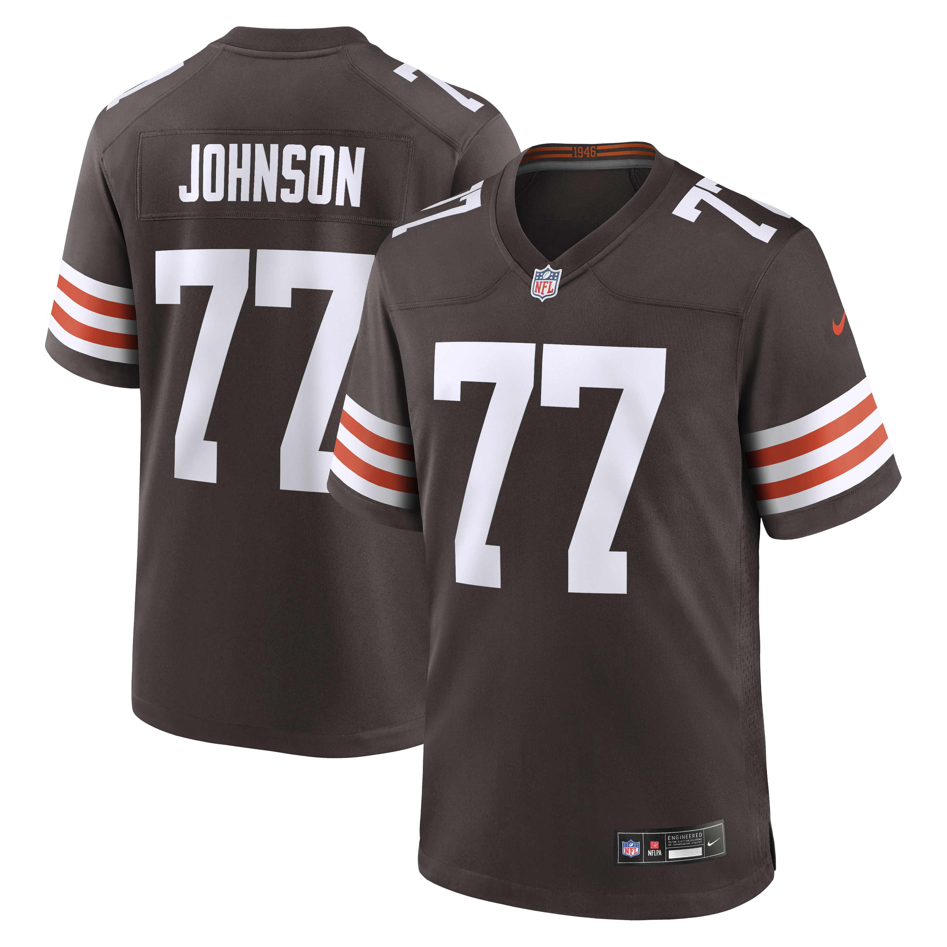 Zion Johnson Cleveland Browns Team Game Jersey - Brown | Stitched Football Jersey TJS0317