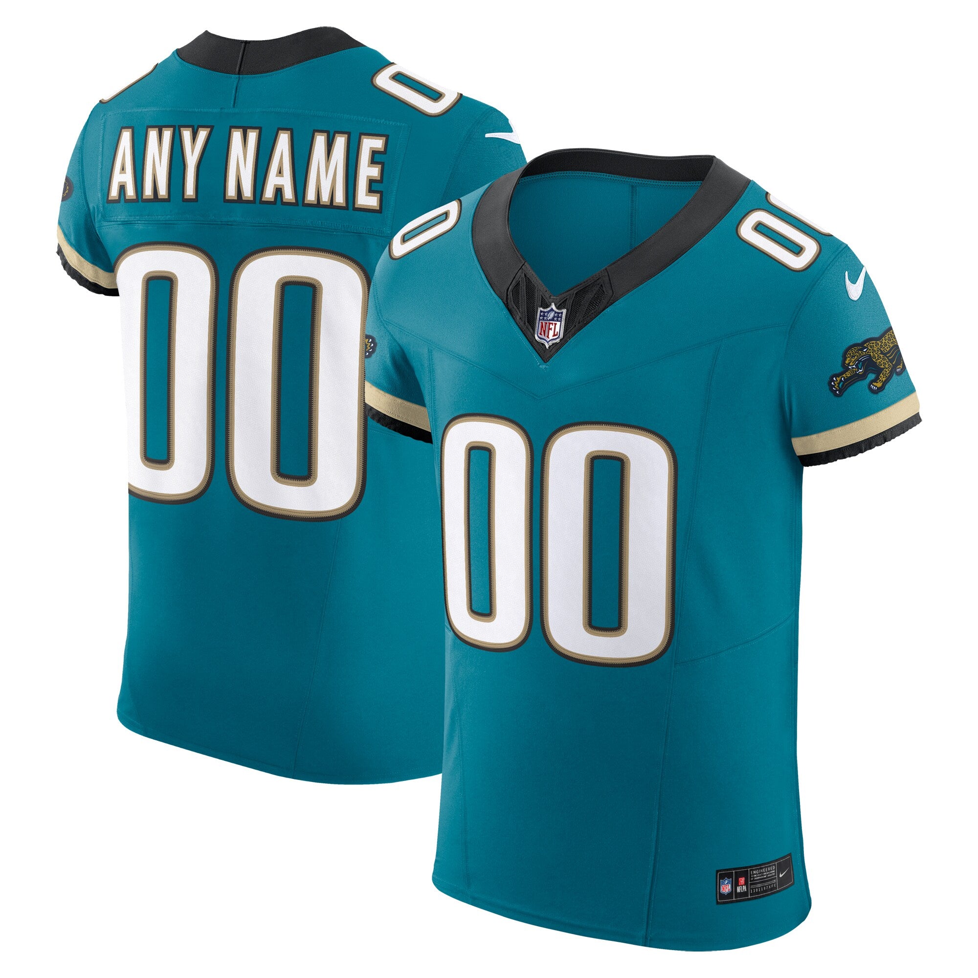 Jacksonville Jaguars Alternate Vapor F.U.S.E. Elite Custom Jersey - Teal | Stitched Football Jersey TJS0551