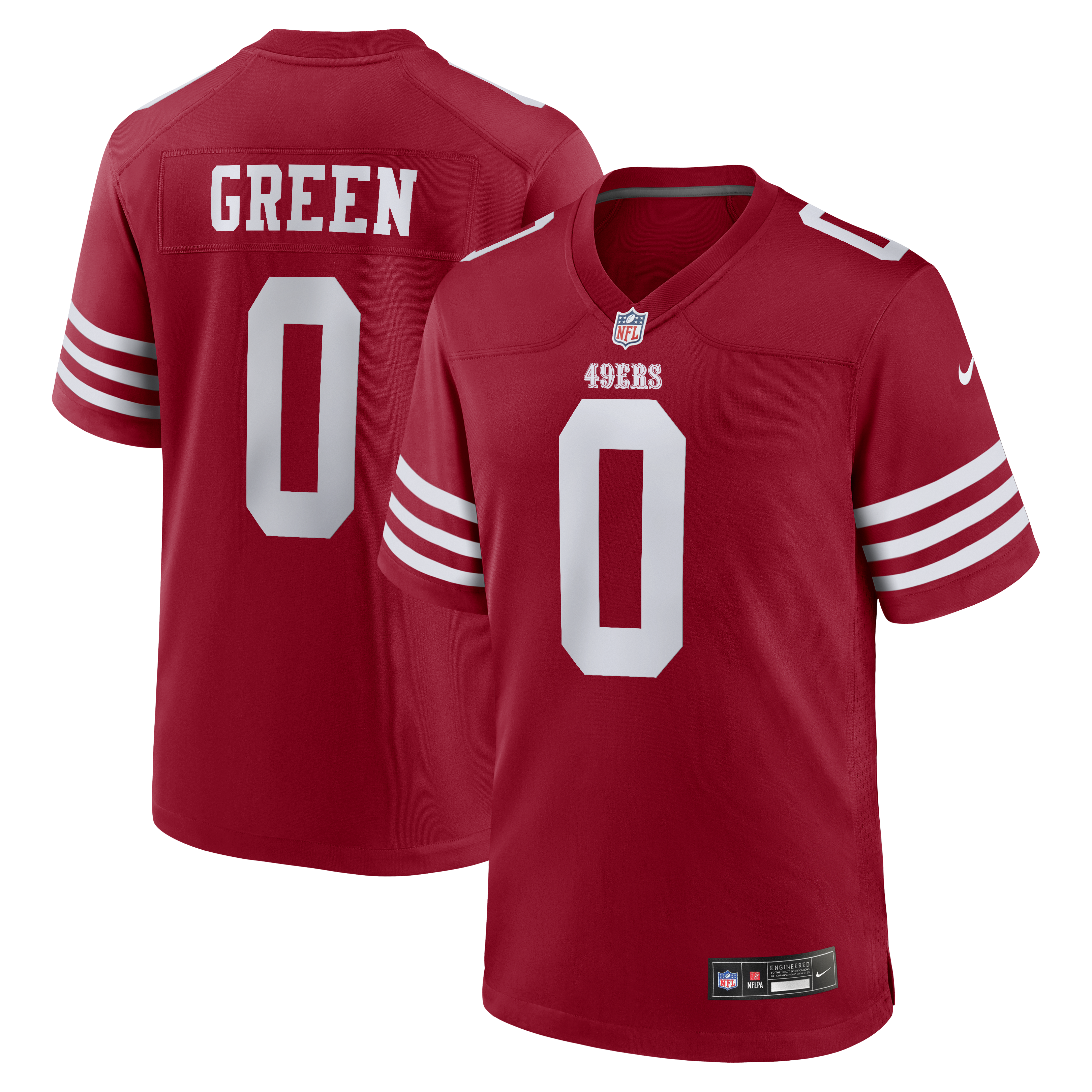Renardo Green San Francisco 49ers Game Jersey - Scarlet | Stitched Football Jersey TJS0396