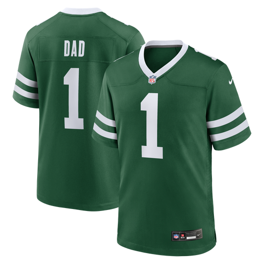 New York Jets #1 Dad Game Jersey - Legacy Green | Stitched Football Jersey TJS0332