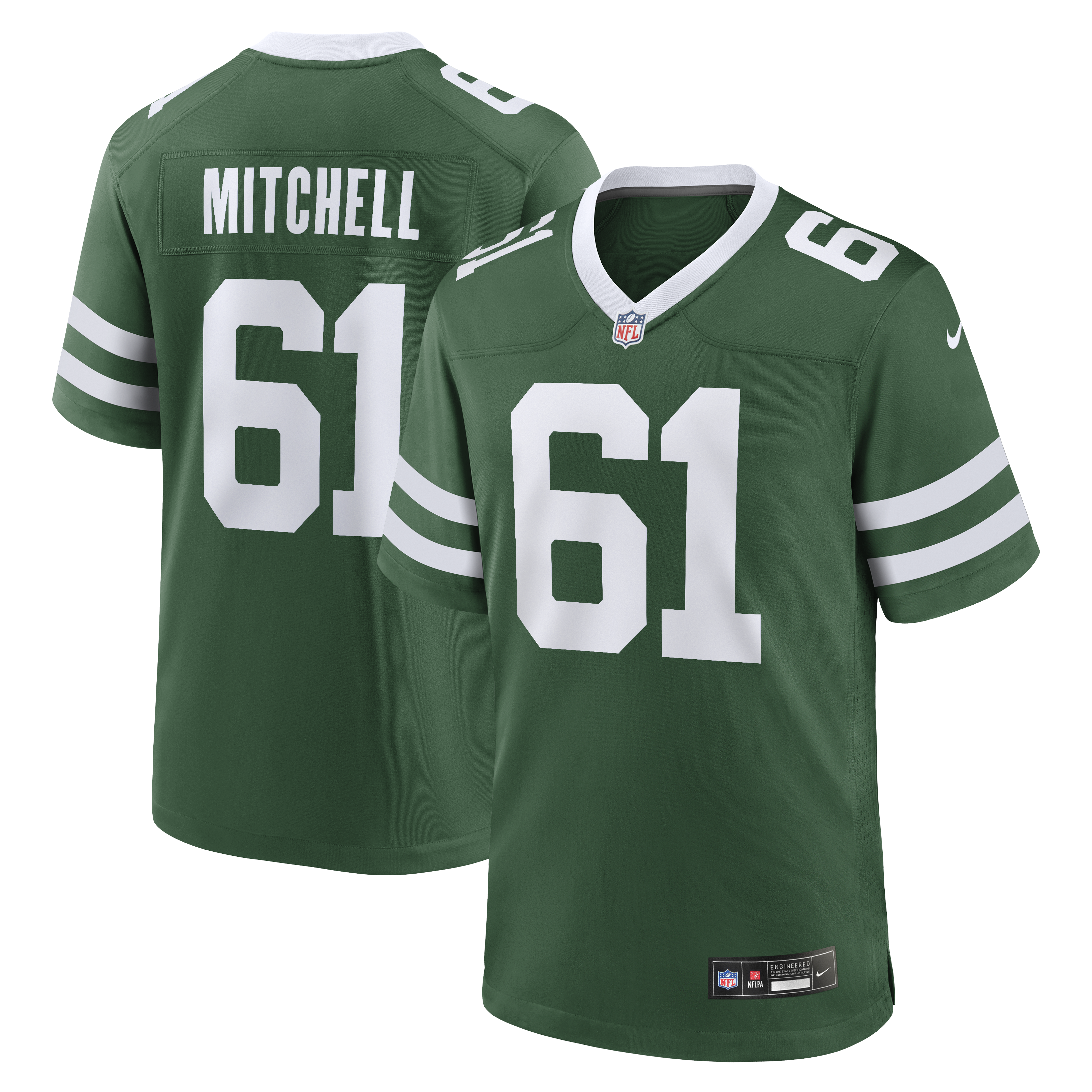 Max Mitchell New York Jets Team Game Jersey - Legacy Green | Stitched Football Jersey TJS0578