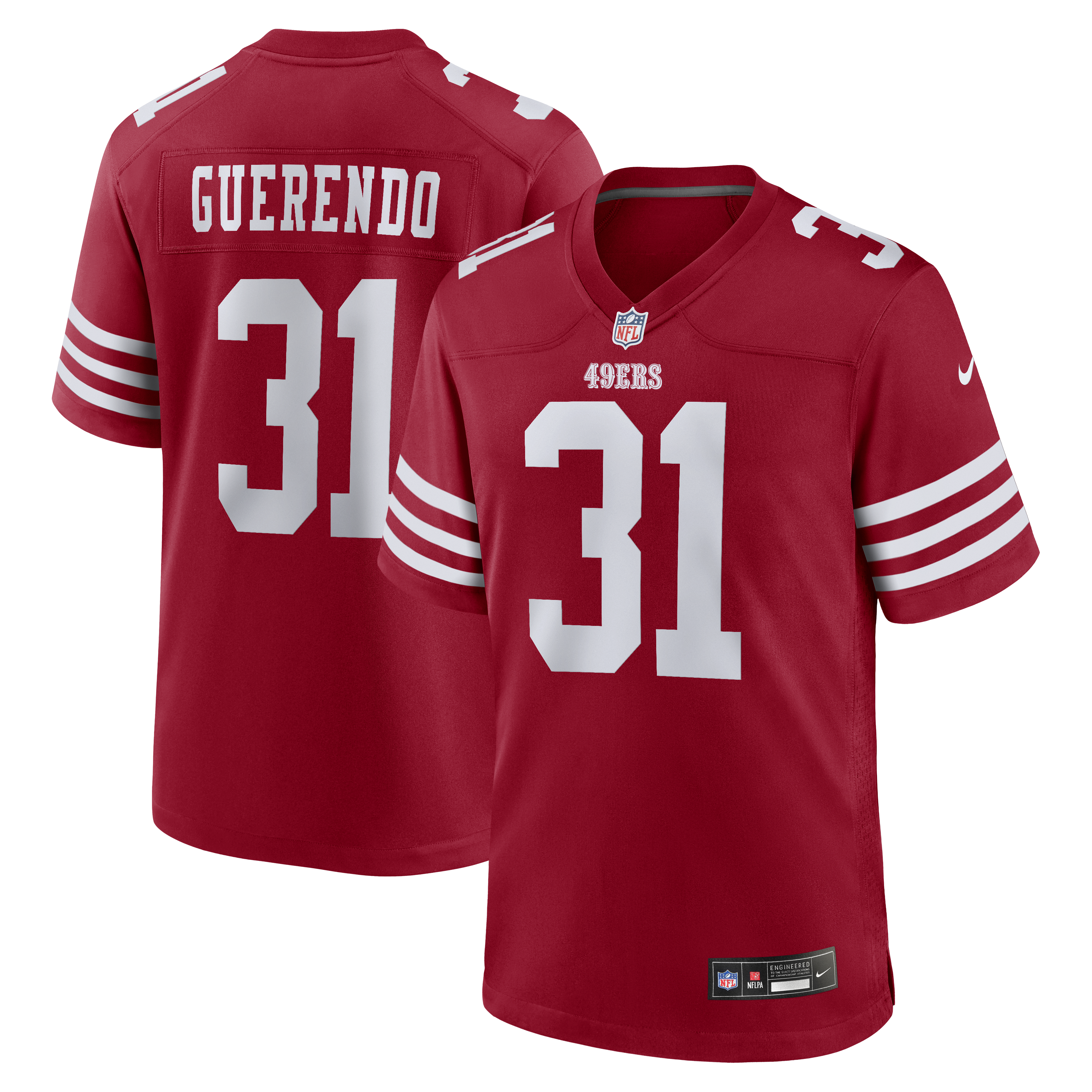 Isaac Guerendo San Francisco 49ers Game Jersey - Scarlet | Stitched Football Jersey TJS0377