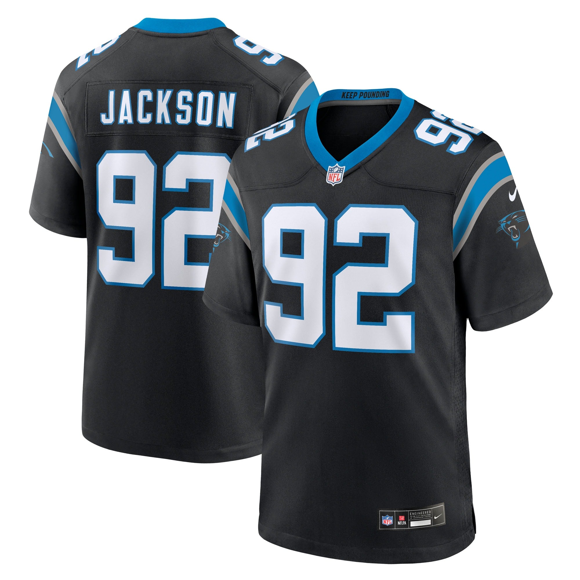 Cam Jackson Carolina Panthers Team Game Jersey - Black | Stitched Football Jersey TJS0554