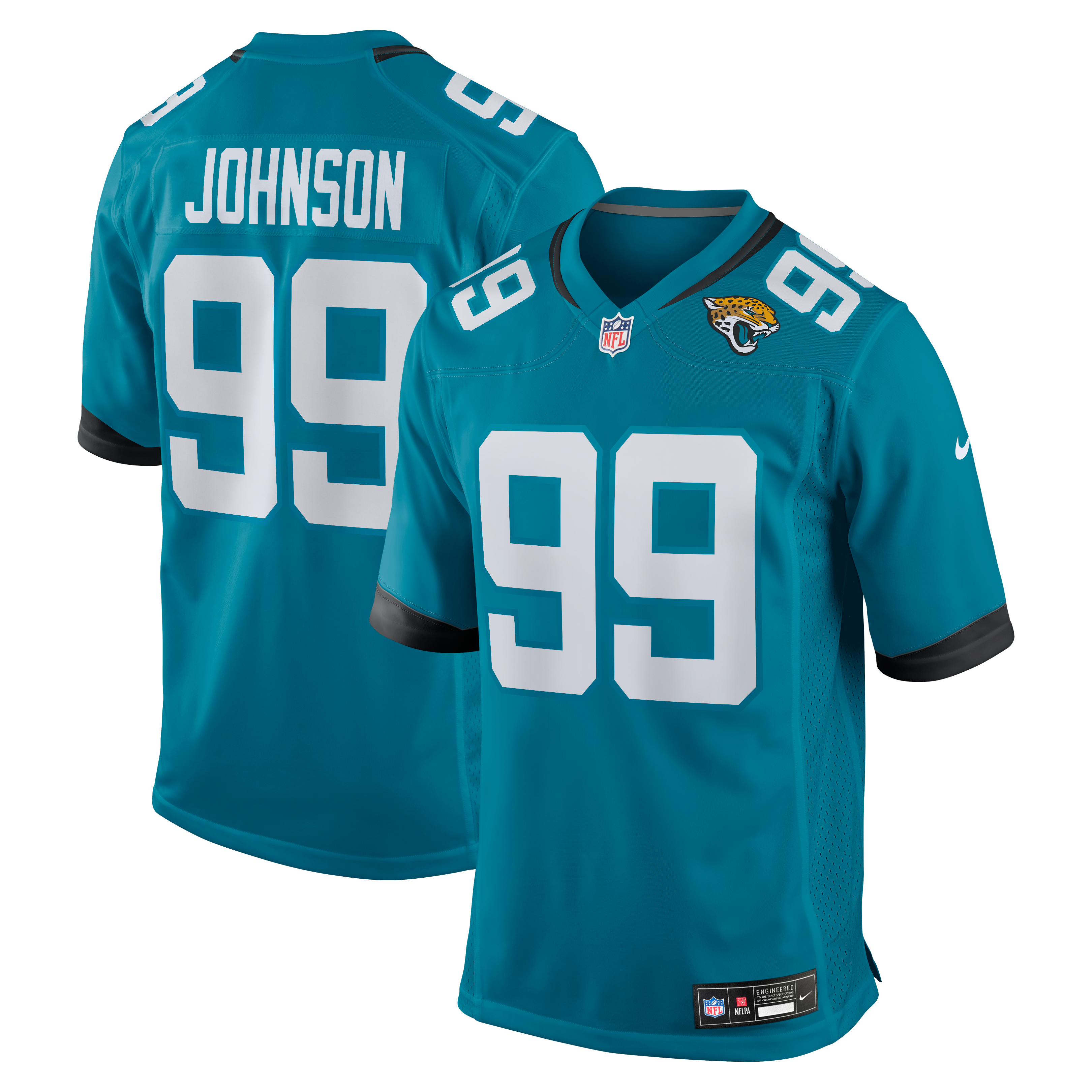 Austin Johnson Jacksonville Jaguars Team Game Jersey - Teal | Stitched Football Jersey TJS0430