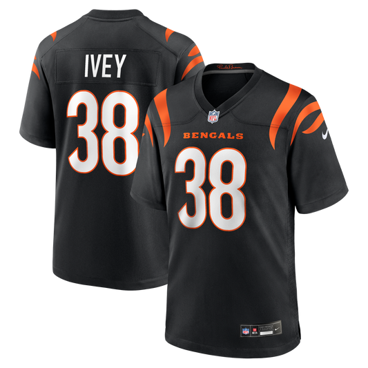 DJ Ivey Cincinnati Bengals Team Game Jersey - Black | Stitched Football Jersey TJS0365