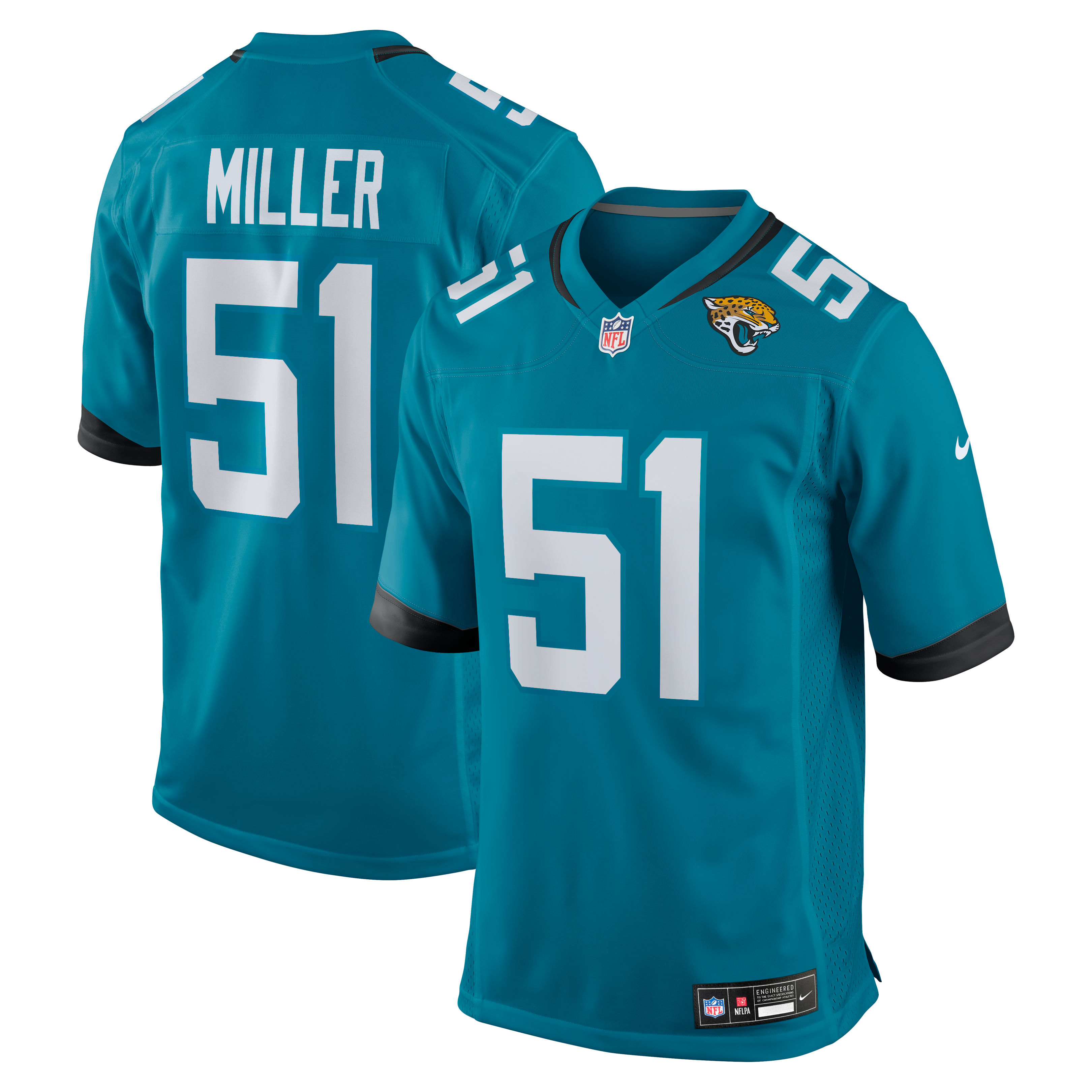 Ventrell Miller Jacksonville Jaguars Game Jersey - Teal | Stitched Football Jersey TJS0424