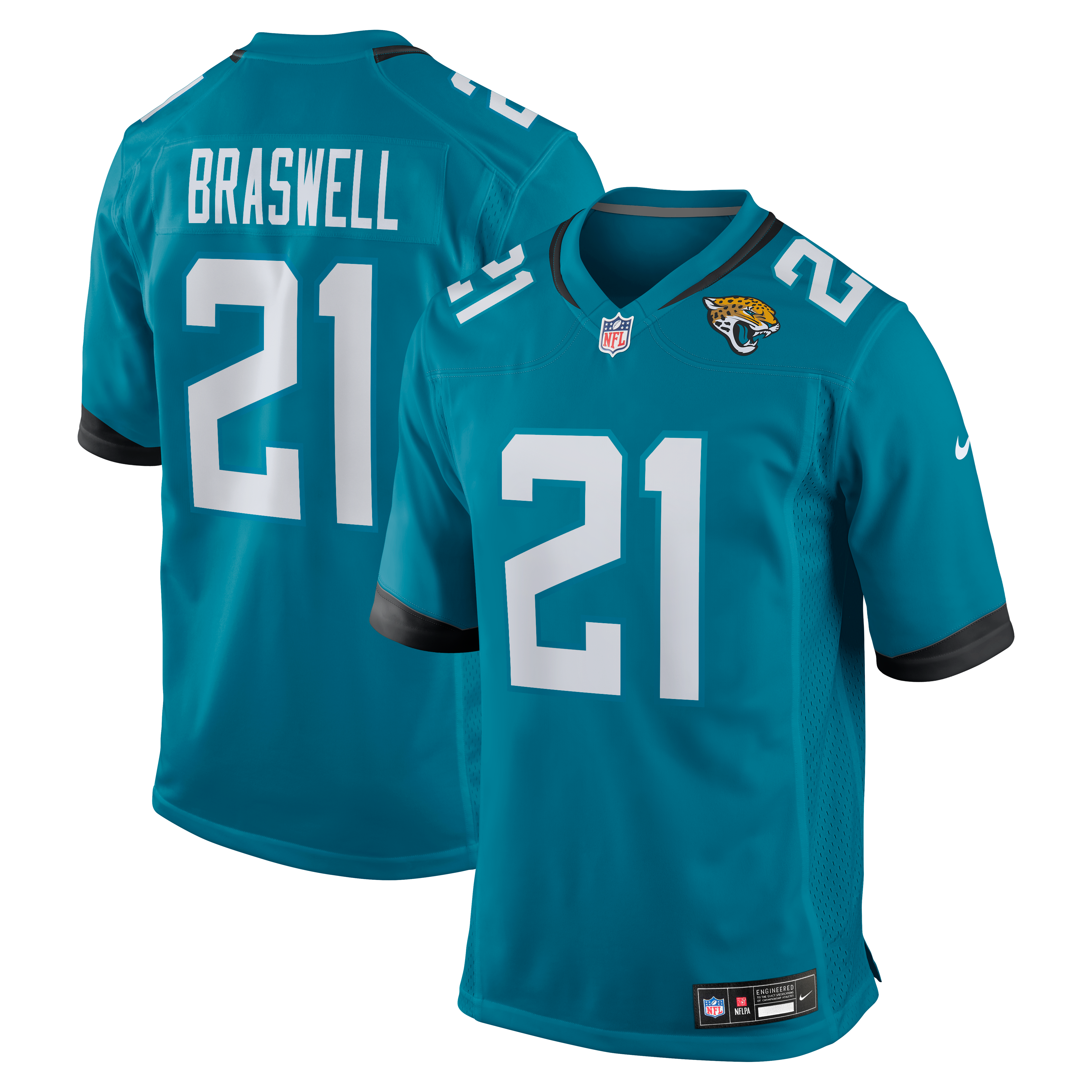 Christian Braswell Jacksonville Jaguars Team Game Jersey - Teal | Stitched Football Jersey TJS0326