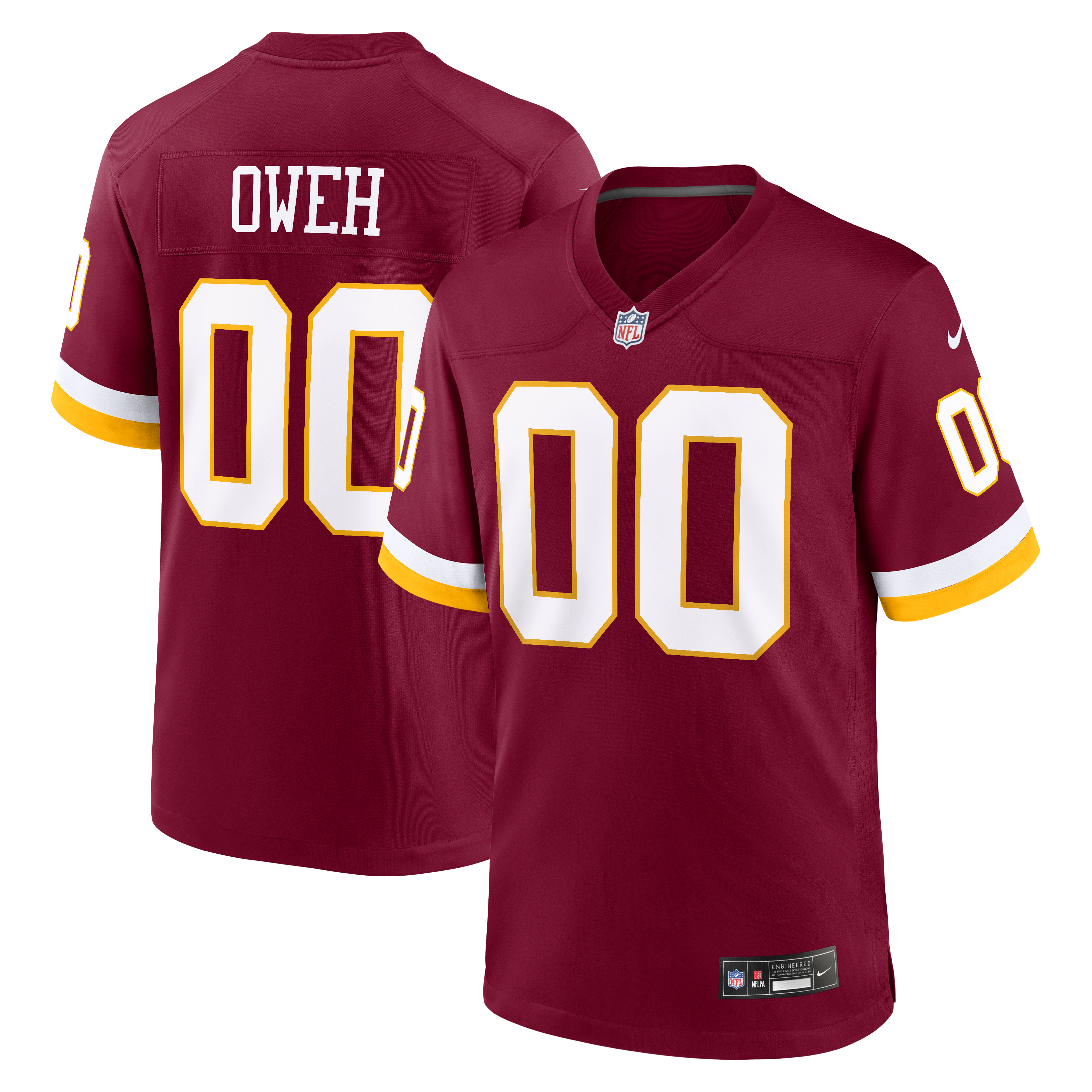 Odafe Oweh Washington Commanders Game Jersey - Burgundy | Stitched Football Jersey TJS0491