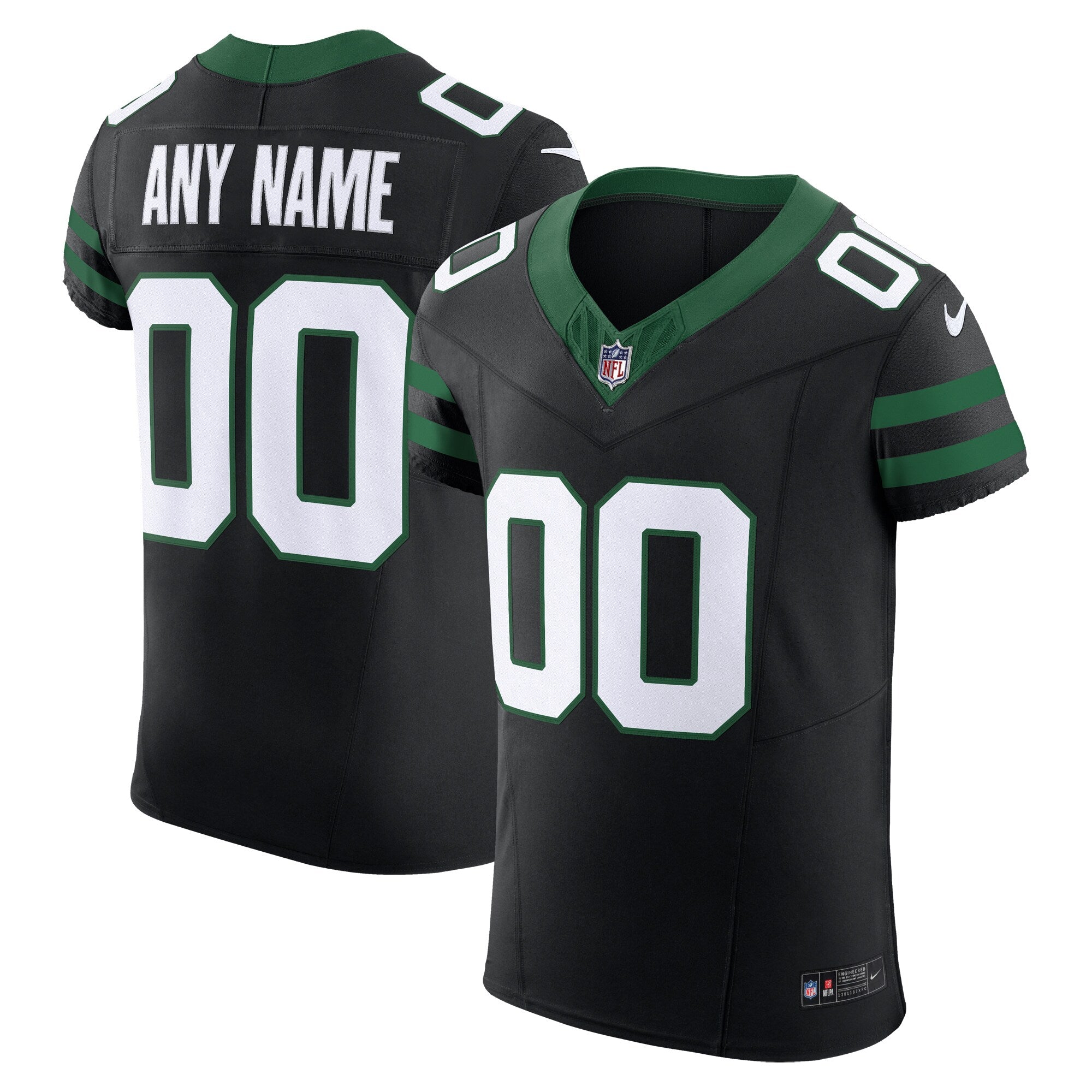 New York Jets Alternate Vapor F.U.S.E. Elite Custom Jersey - Legacy Black | Stitched Football Jersey TJS0494
