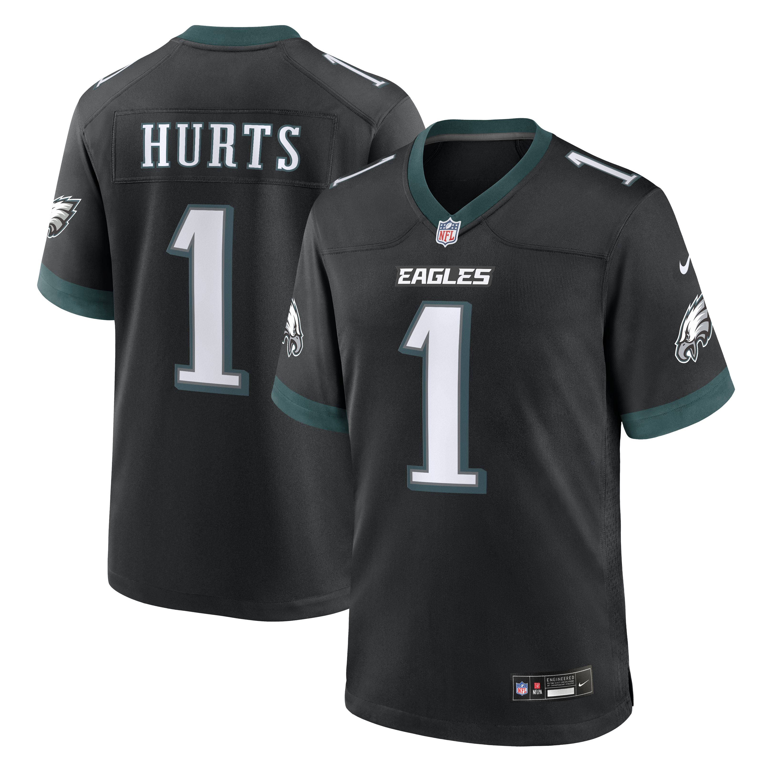 Jalen Hurts Philadelphia Eagles Alternate Game Jersey - Black | Stitched Football Jersey TJS0544