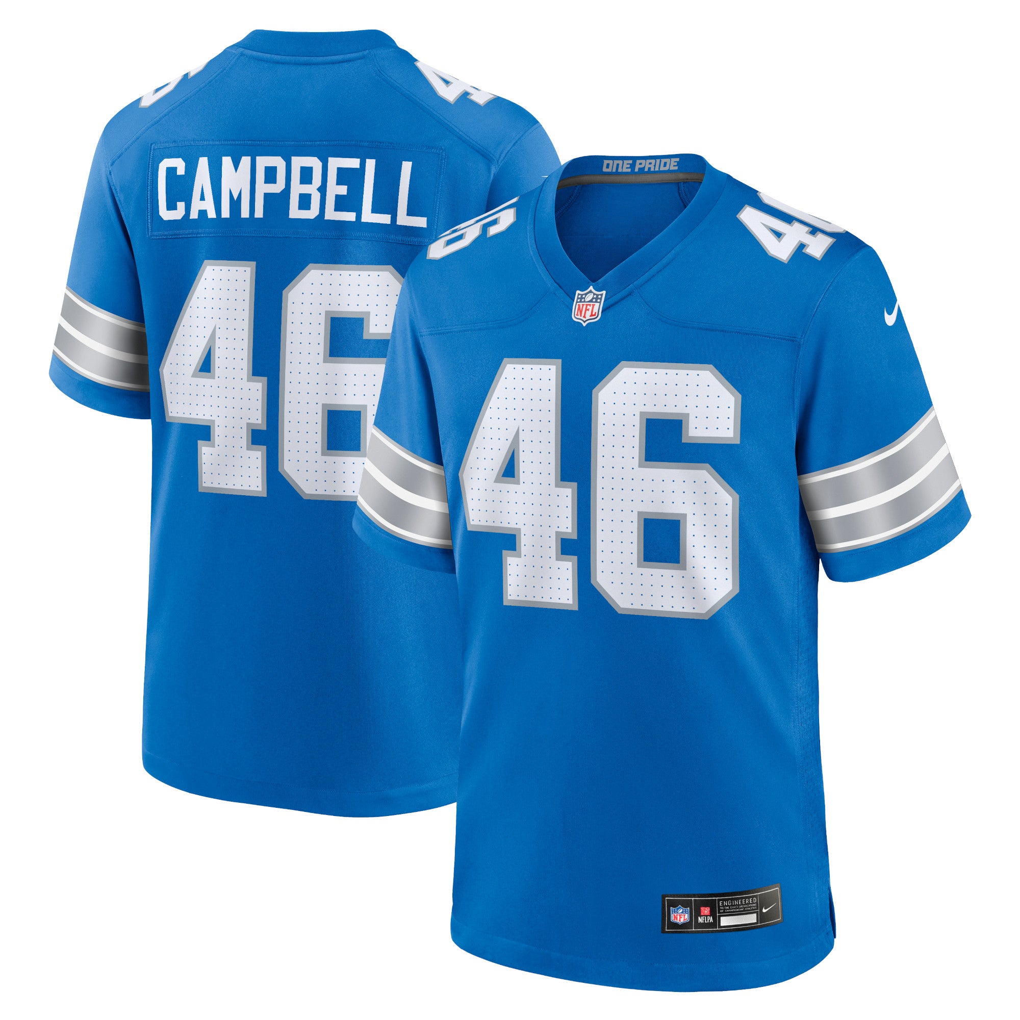 Jack Campbell Detroit Lions Game Jersey - Blue | Stitched Football Jersey TJS0487
