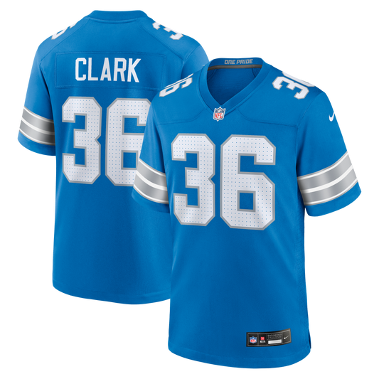 Chuck Clark Detroit Lions Team Game Jersey - Blue | Stitched Football Jersey TJS0575