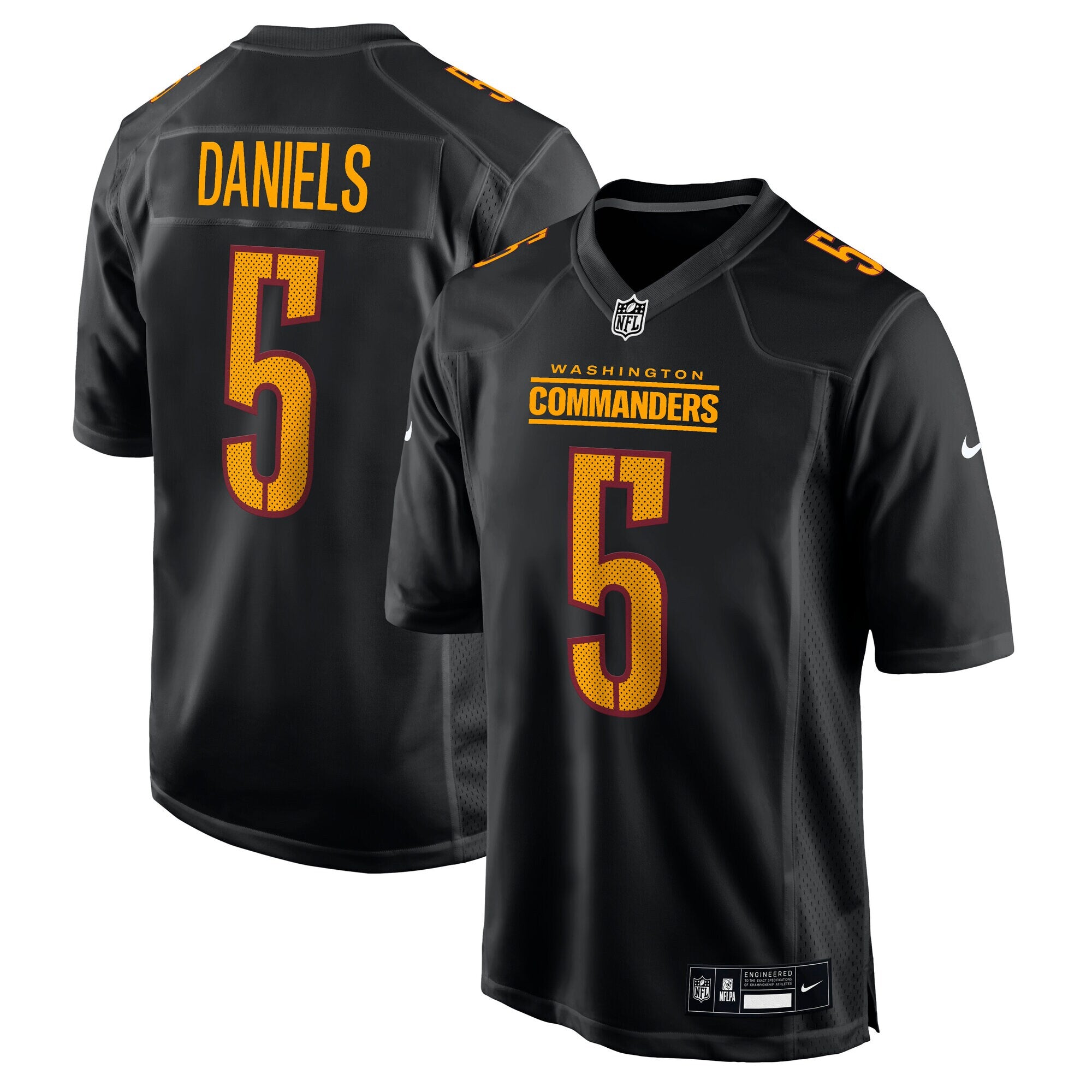 Jayden Daniels Washington Commanders Fashion Jersey - Carbon Black | Stitched Football Jersey TJS0498