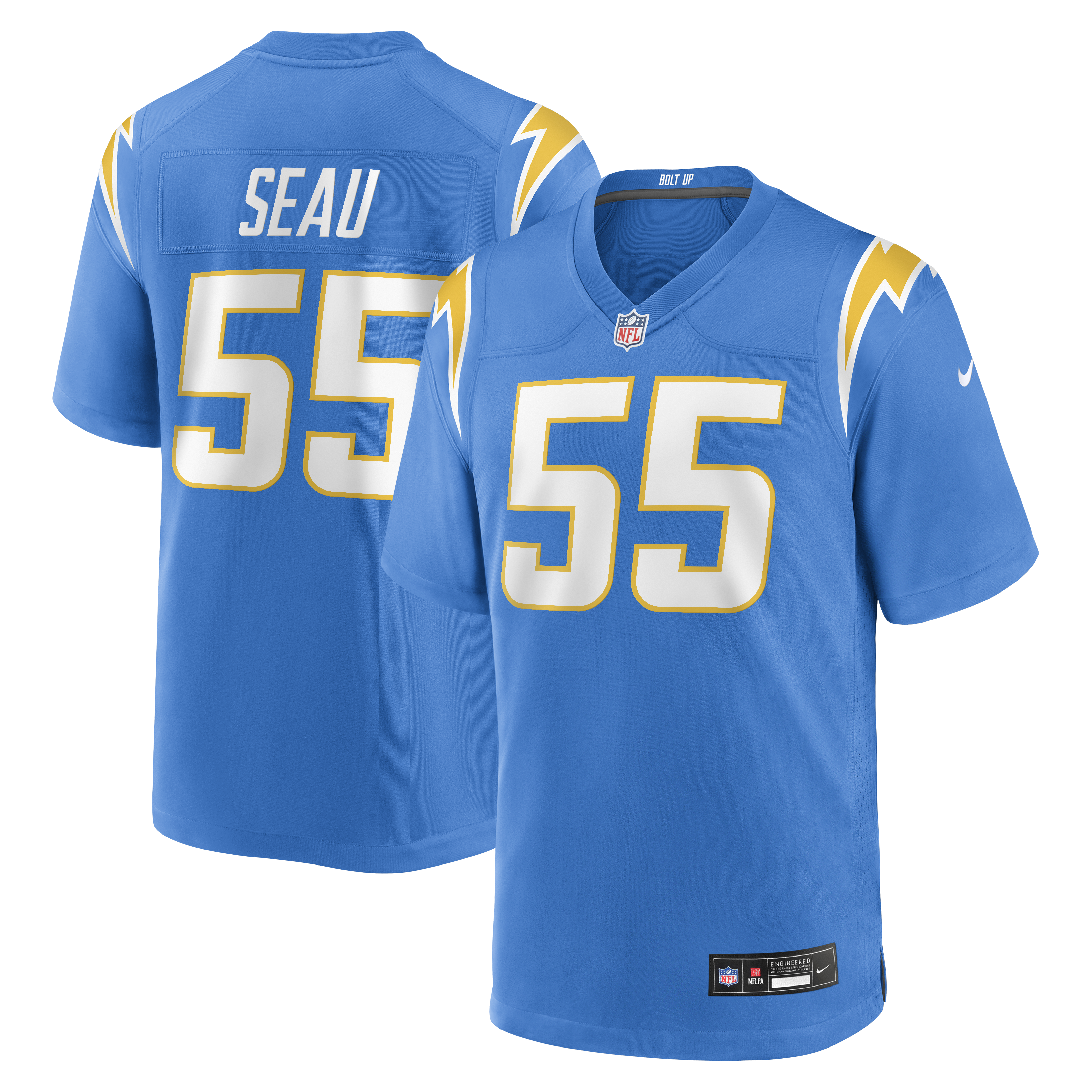Junior Seau Los Angeles Chargers Game Retired Player Jersey - Powder Blue | Stitched Football Jersey TJS0583