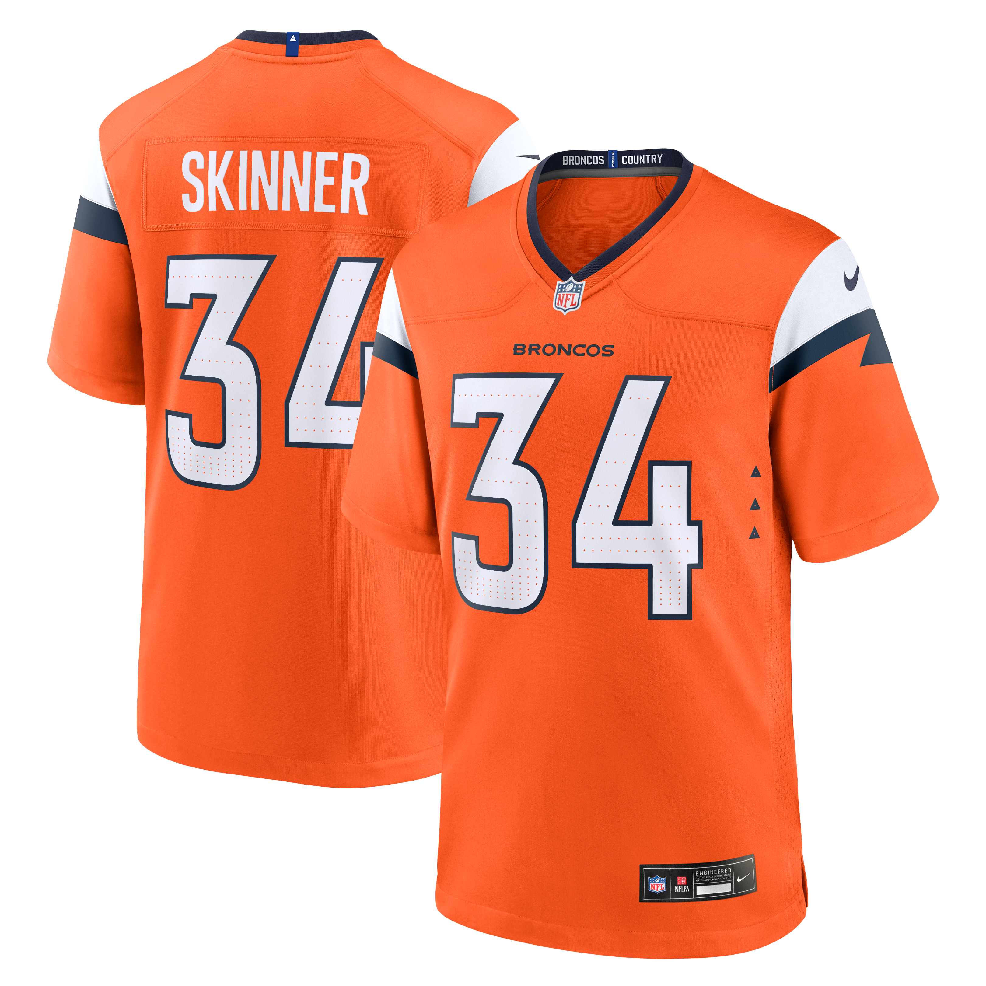 JL Skinner Denver Broncos Team Game Jersey - Orange | Stitched Football Jersey TJS0314