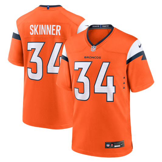 JL Skinner Denver Broncos Team Game Jersey - Orange | Stitched Football Jersey TJS0314