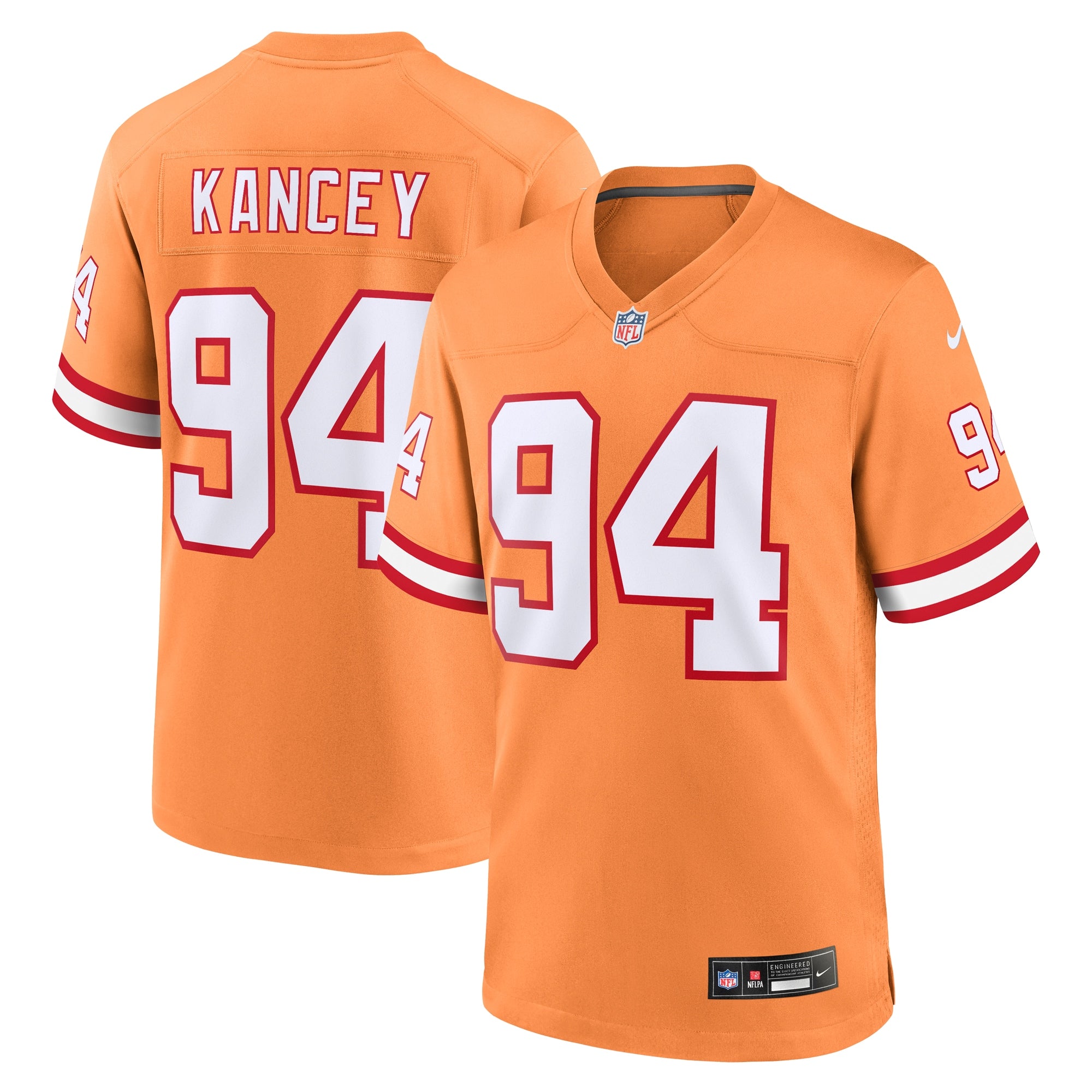 Calijah Kancey Tampa Bay Buccaneers Alternate Game Jersey - Orange | Stitched Football Jersey TJS0512