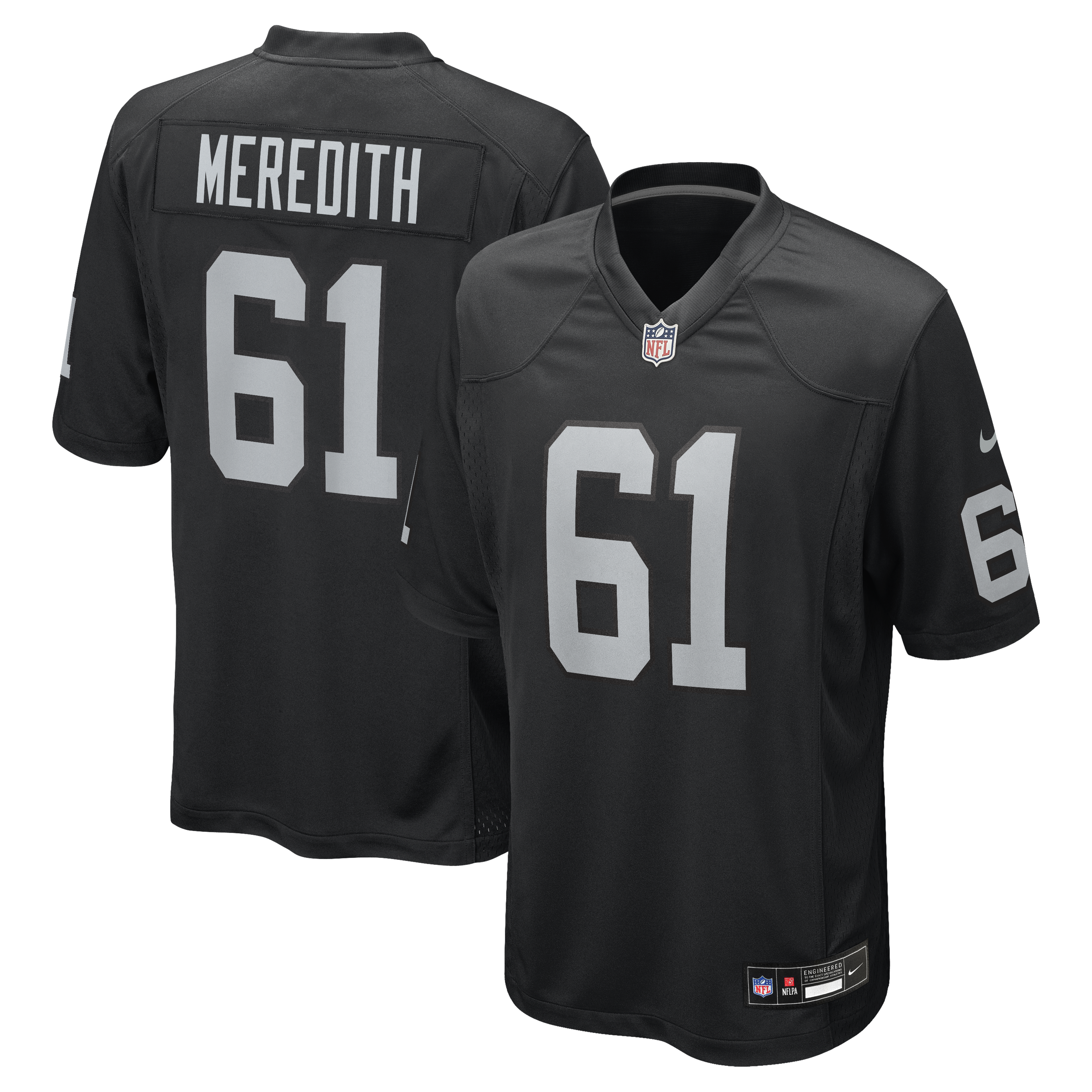 Jordan Meredith Las Vegas Raiders Game Player Jersey - Black | Stitched Football Jersey TJS0378