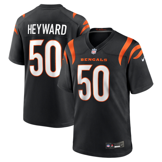 Shaka Heyward Cincinnati Bengals Team Game Jersey - Black | Stitched Football Jersey TJS0426