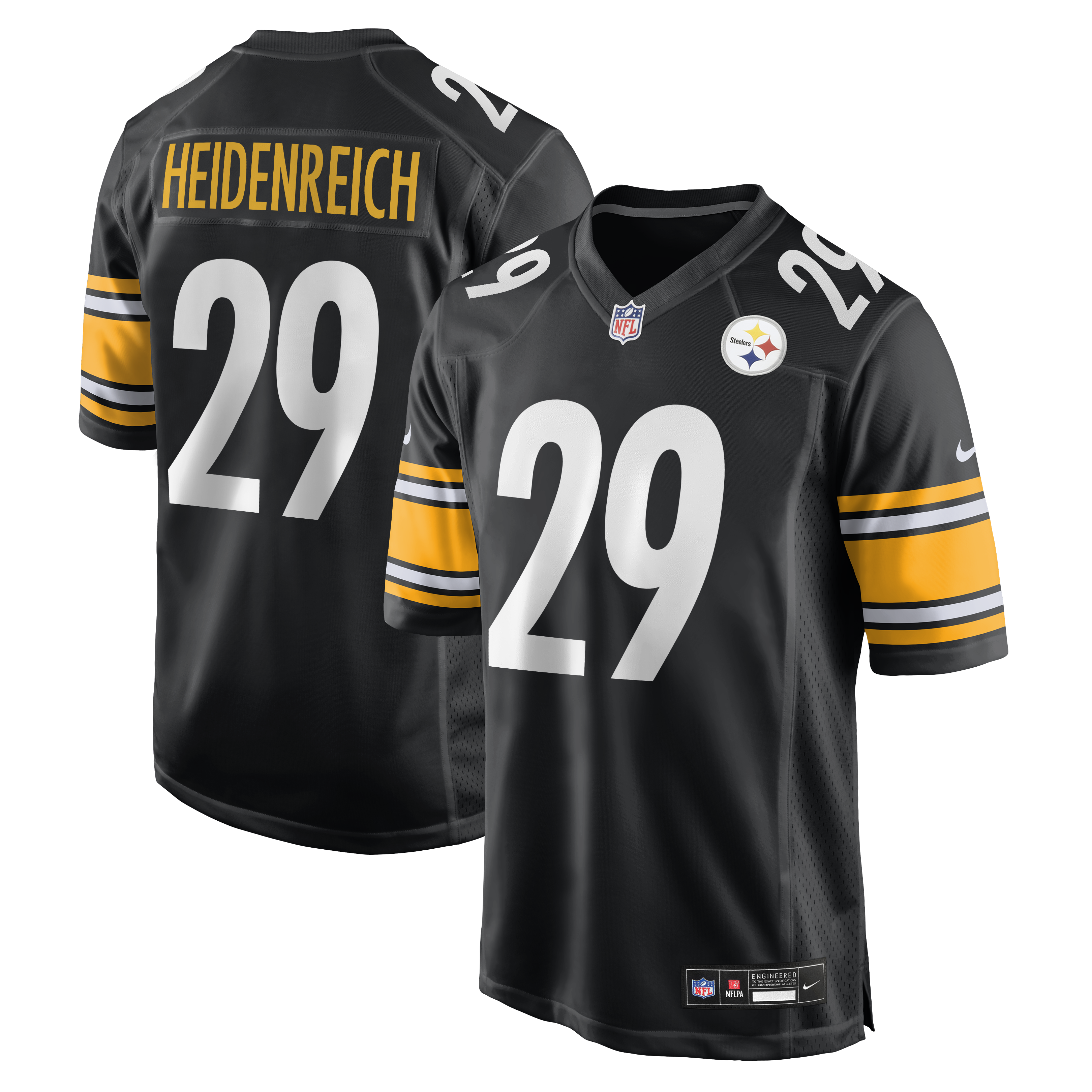 Eli Heidenreich Pittsburgh Steelers Team Game Jersey - Black | Stitched Football Jersey TJS0525