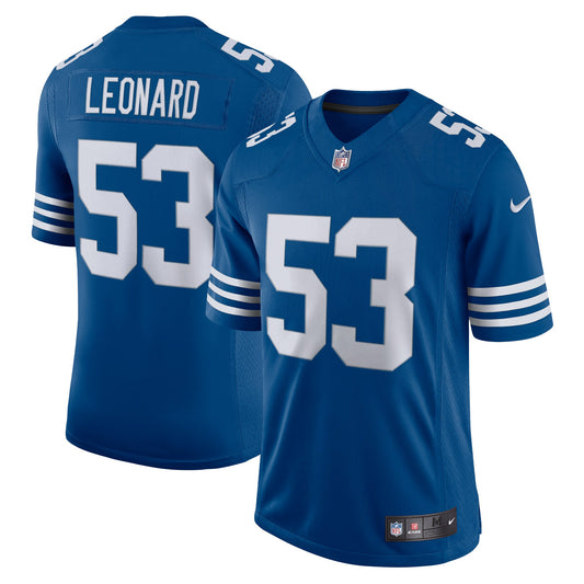 Men's Darius Leonard Royal Indianapolis Colts Alternate Vapor Limited Jersey | Stitched Football Jersey TJS0540