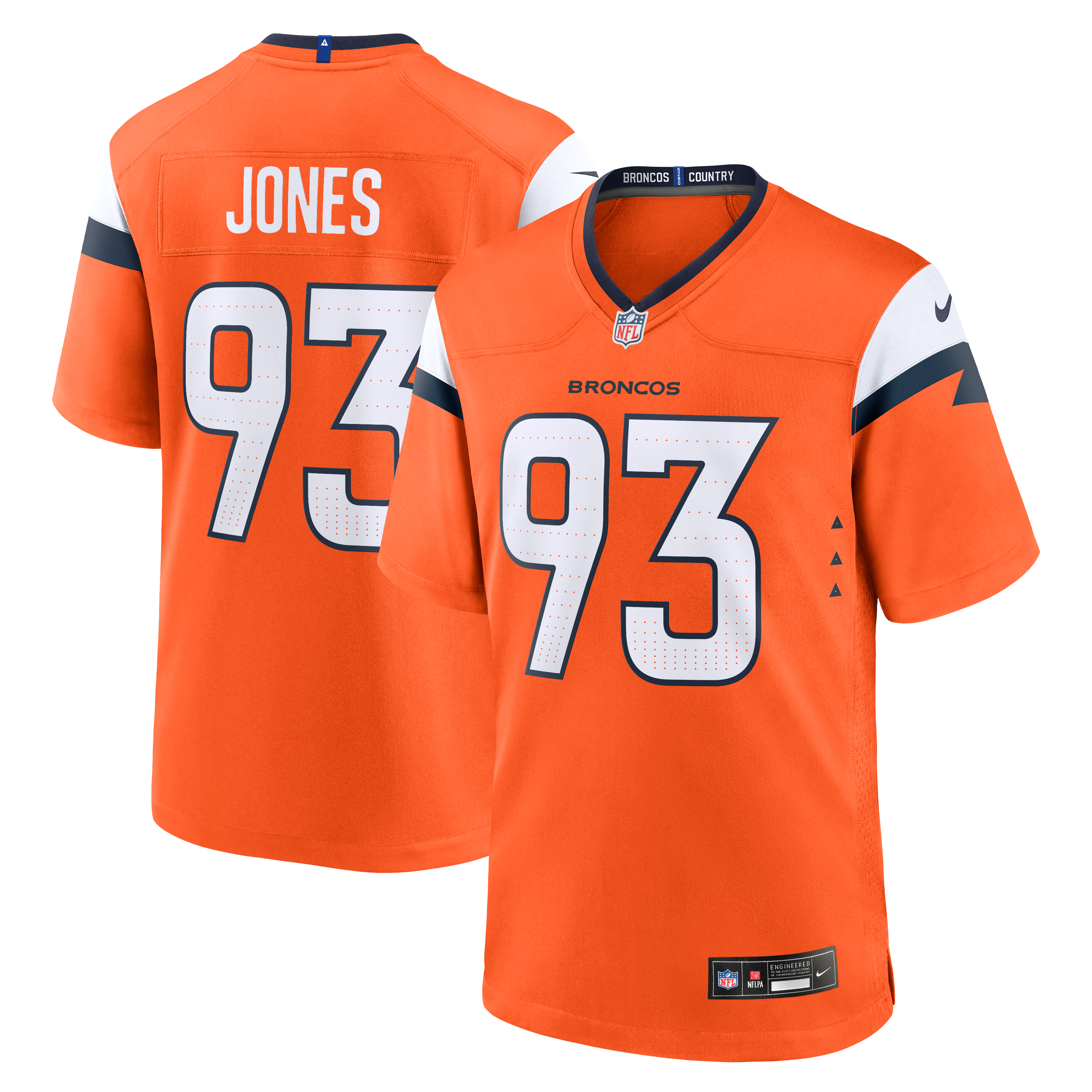 D.J. Jones Denver Broncos Team Game Jersey - Orange | Stitched Football Jersey TJS0302