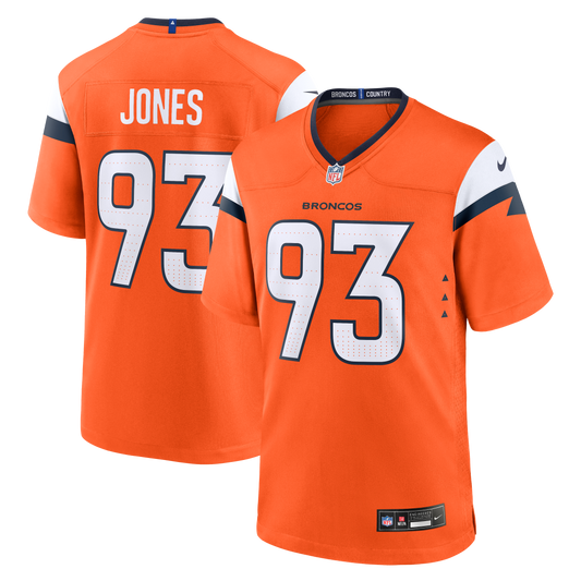 D.J. Jones Denver Broncos Team Game Jersey - Orange | Stitched Football Jersey TJS0302