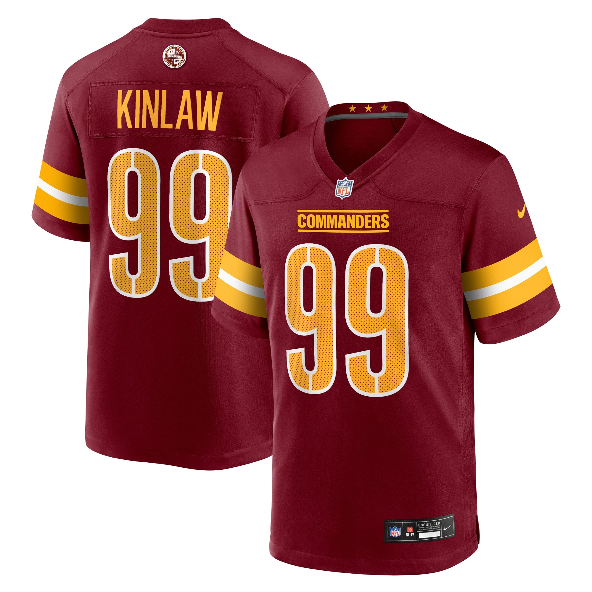 Javon Kinlaw Washington Commanders Team Game Jersey - Burgundy | Stitched Football Jersey TJS0404