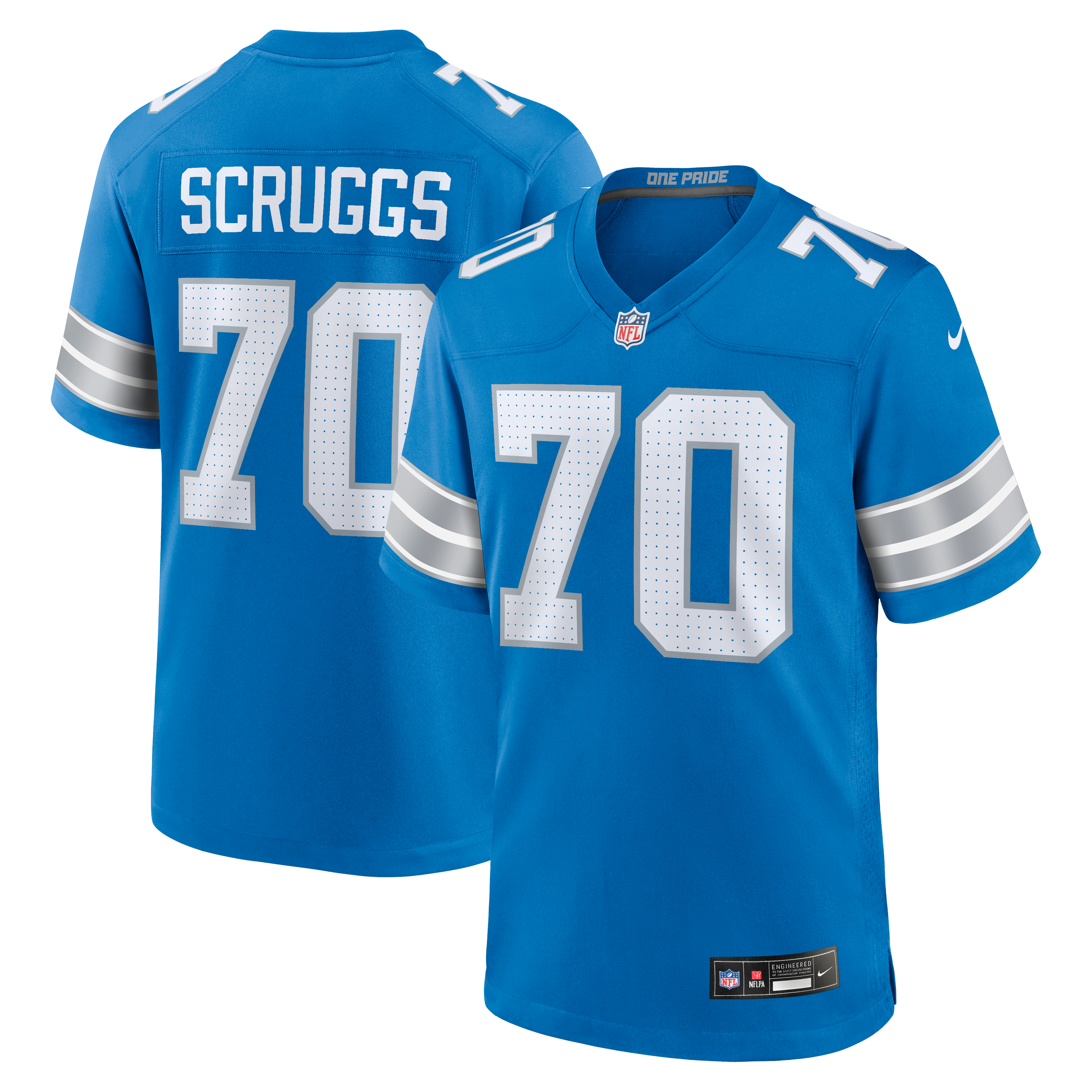 Juice Scruggs Detroit Lions Team Game Jersey - Blue | Stitched Football Jersey TJS0465