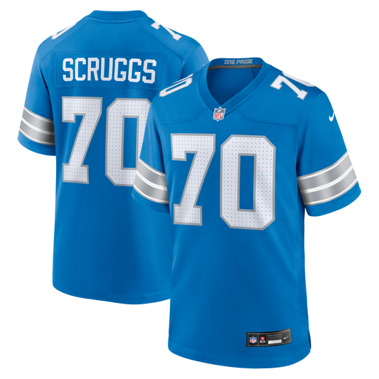 Juice Scruggs Detroit Lions Team Game Jersey - Blue | Stitched Football Jersey TJS0465