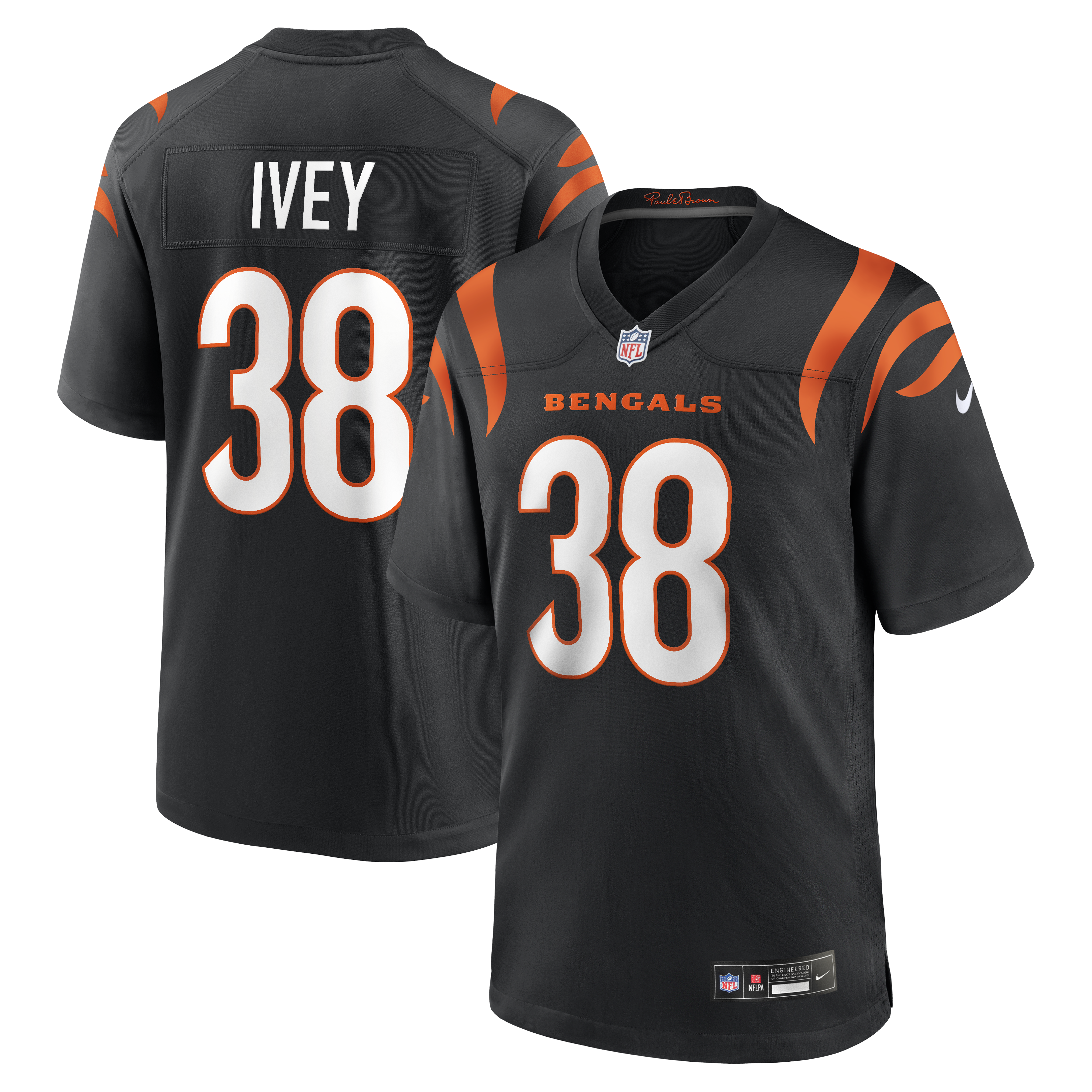 DJ Ivey Cincinnati Bengals Team Game Jersey - Black | Stitched Football Jersey TJS0339