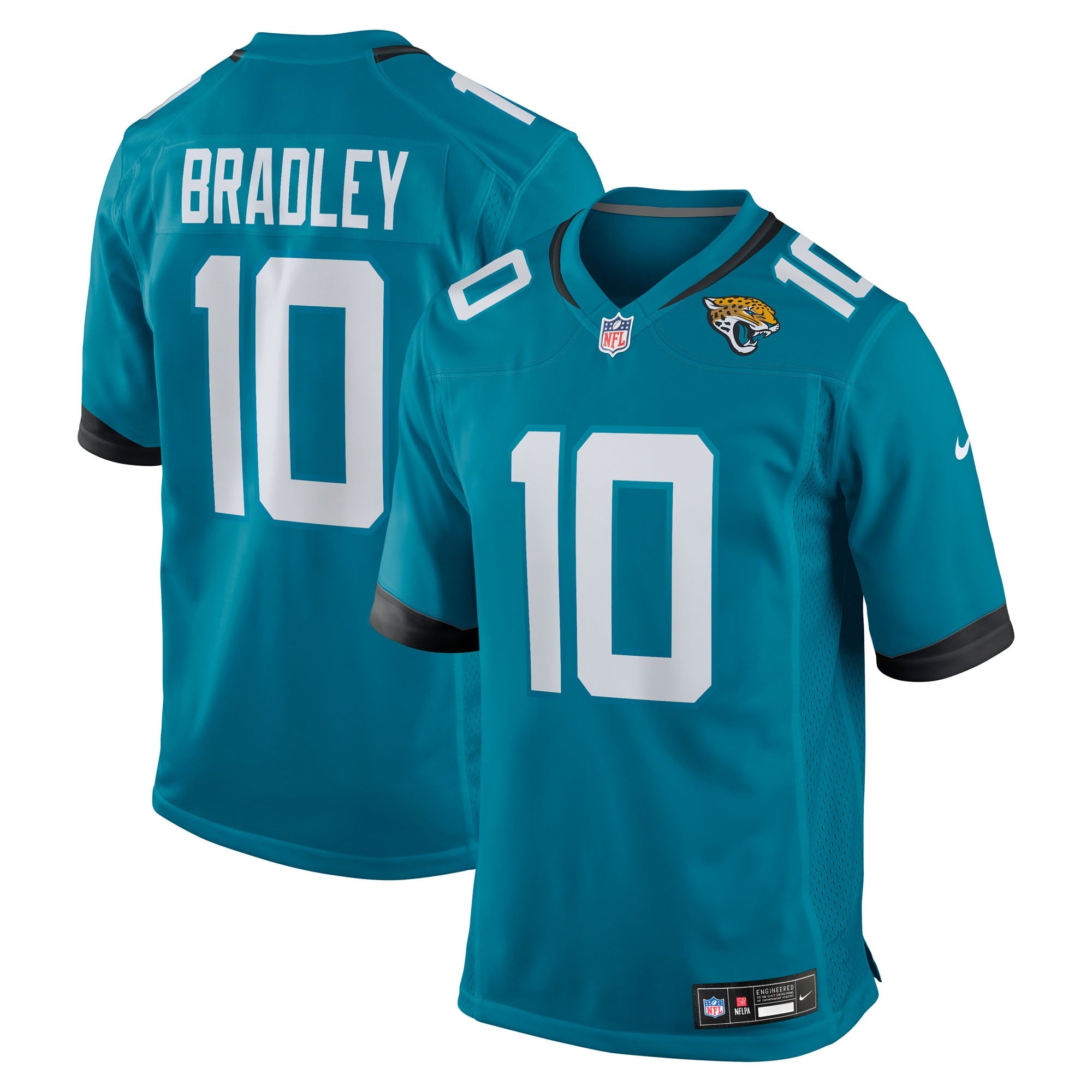 Carter Bradley Jacksonville Jaguars Team Game Jersey - Teal | Stitched Football Jersey TJS0304