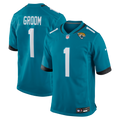 Number 1 Groom Jacksonville Jaguars Game Jersey - Teal | Stitched Football Jersey TJS0388